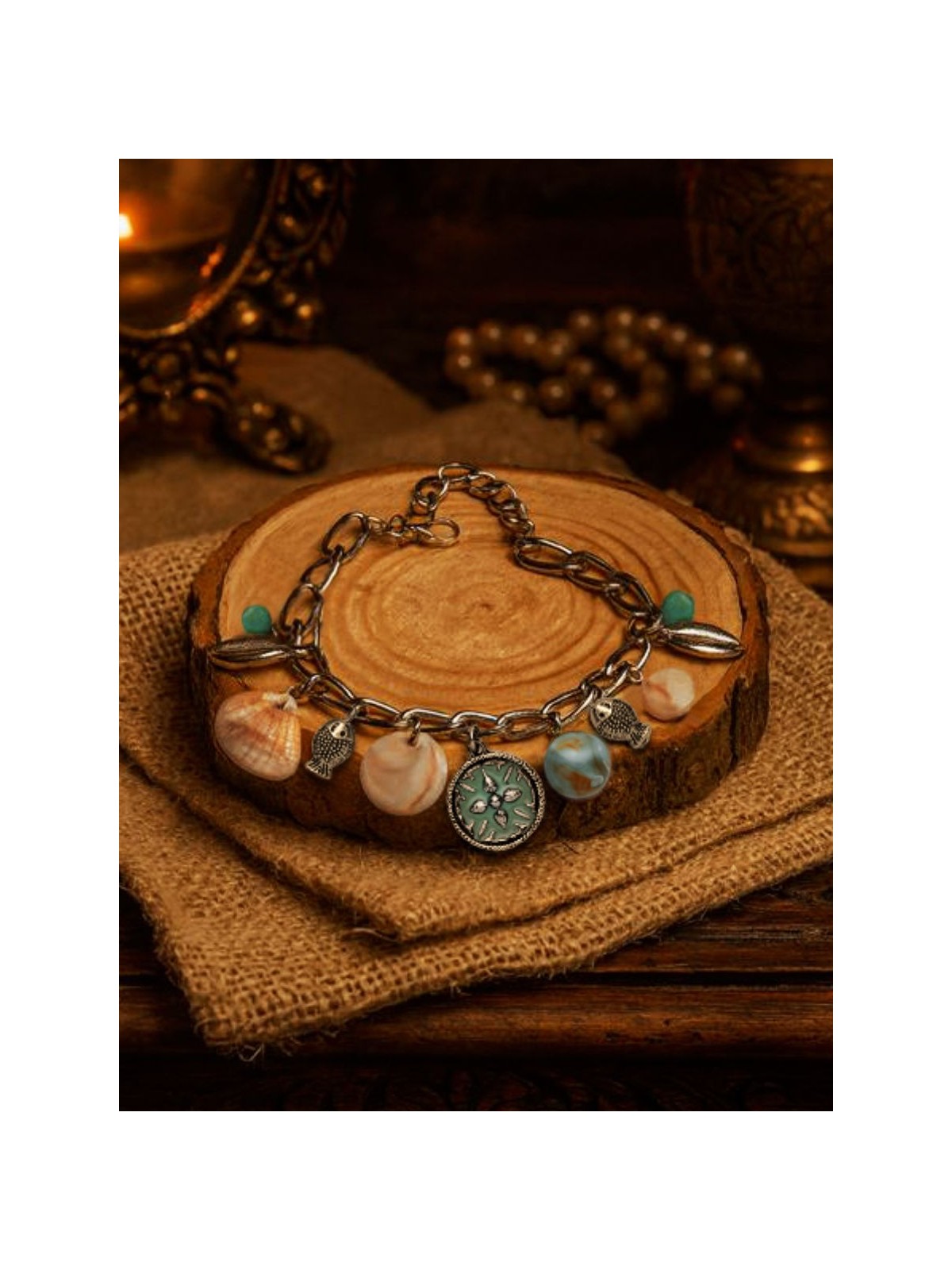 COASTAL WHIM - BOHO OXIDISED CHARM BRACELET