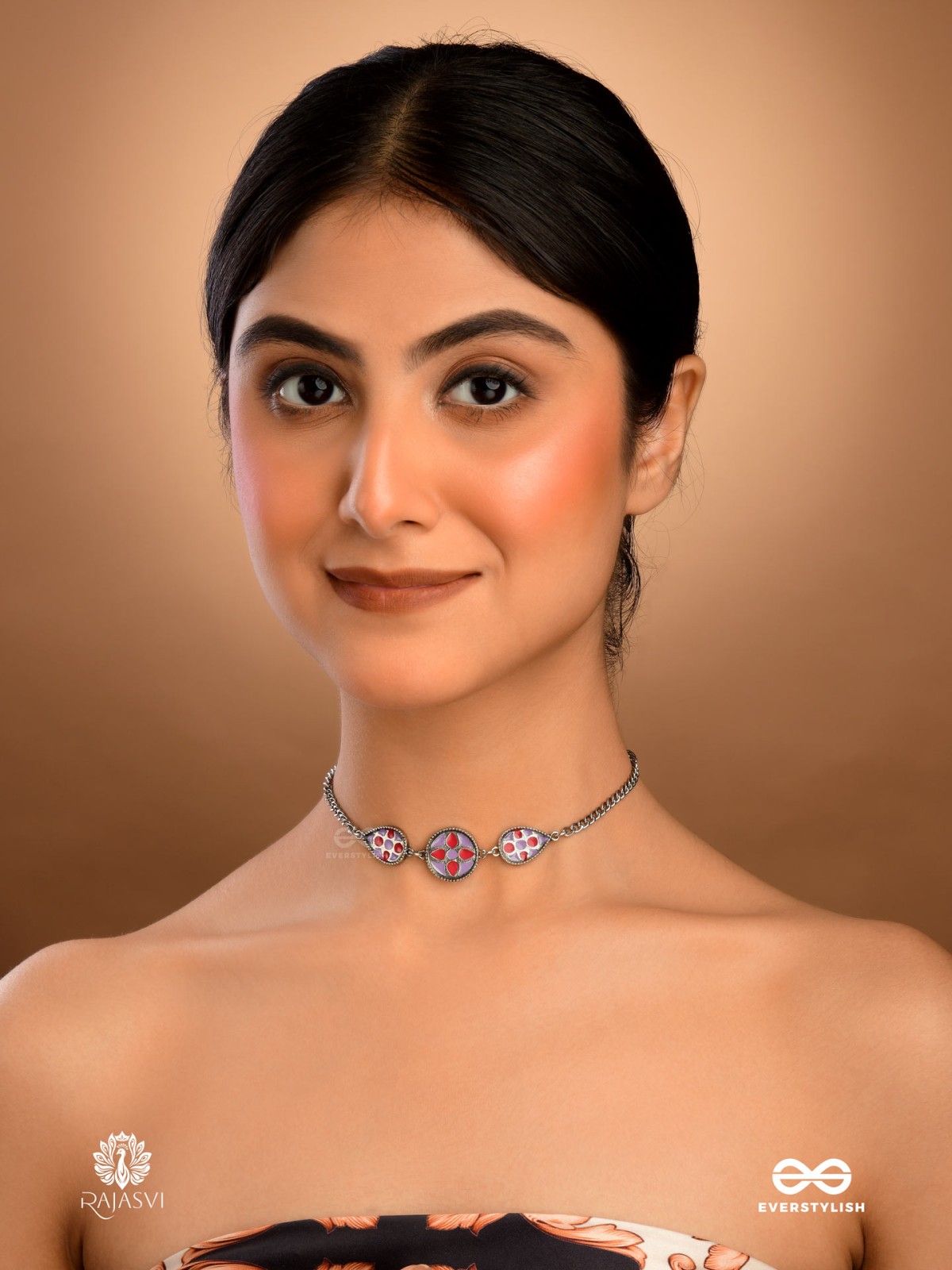 TRIBAL LINK - TRADITIONAL PATTERN OXIDISED CHOKER