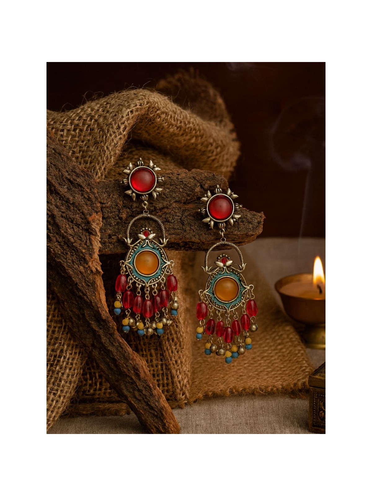SUNBURST GYPSY - BOHO STATEMENT OXIDISED EARRING
