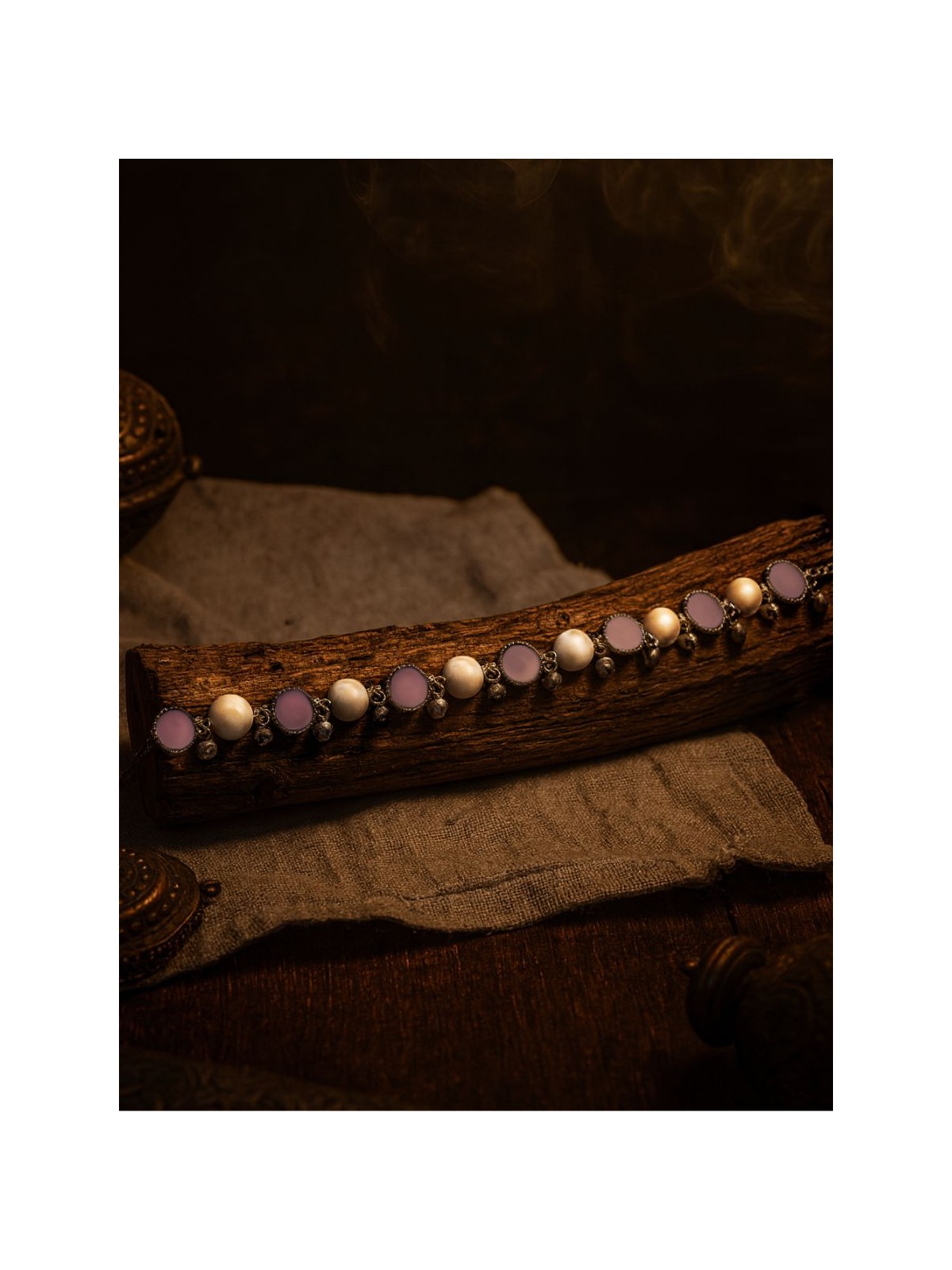 LAVENDER LINK - OXIDISED CHAIN NECKLACE