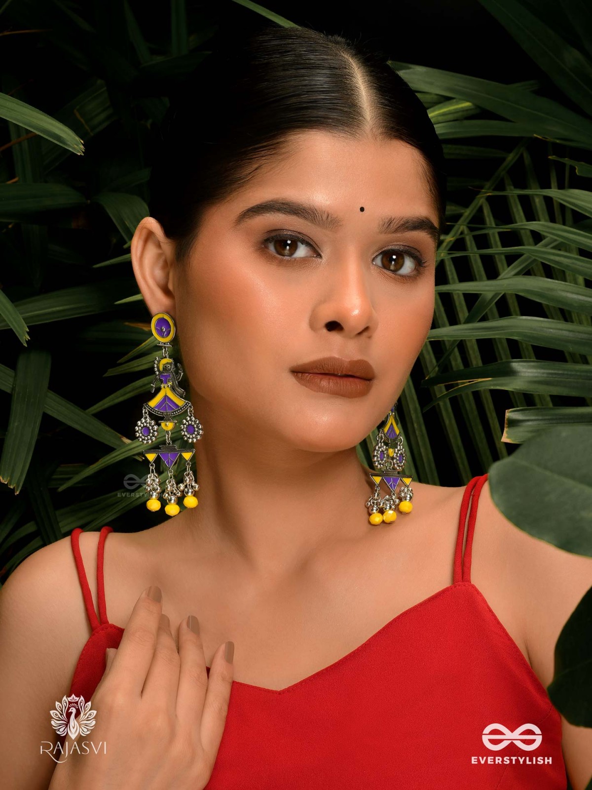 NRITYA NOVA - DUAL-TONE ENAMEL EARRING