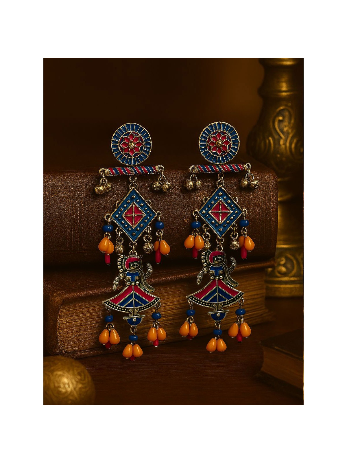 RANGRITI- MULTICOLOURED OXIDISED EARRING