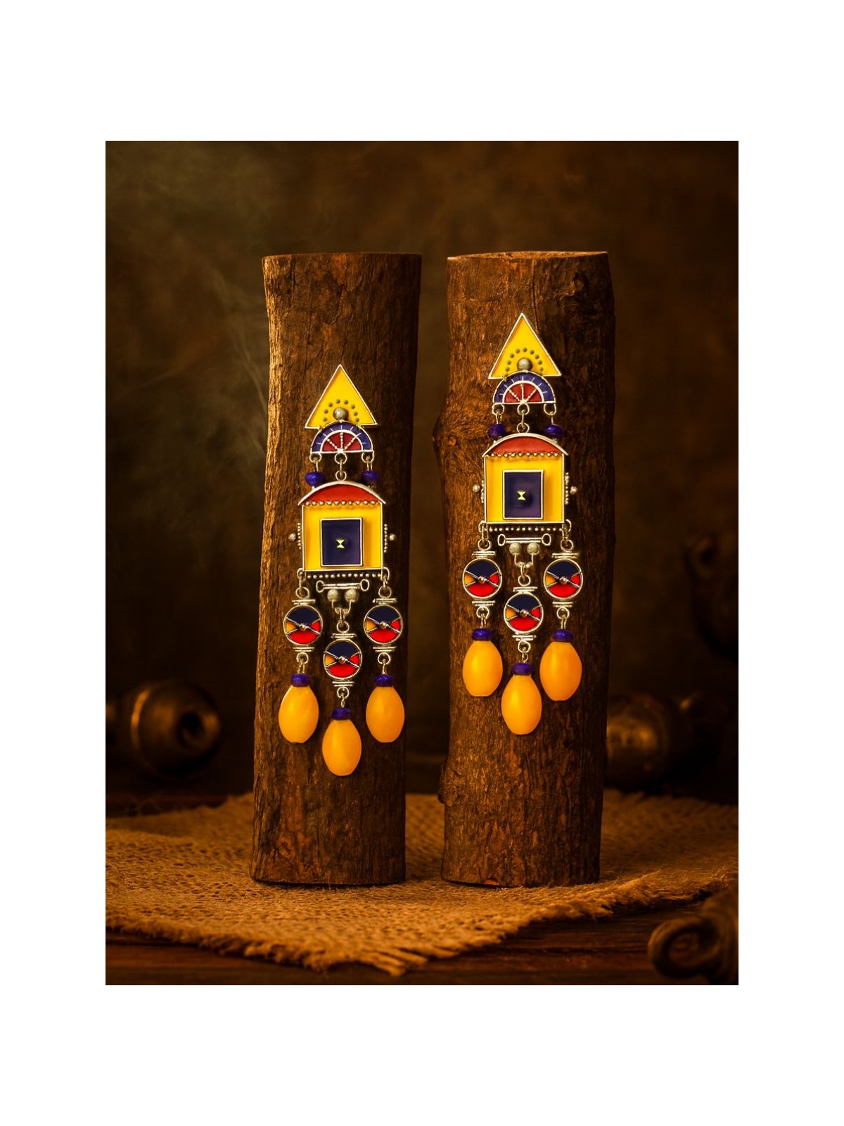 RANG MANTRA - GEOMETRIC OXIDISED EARRING