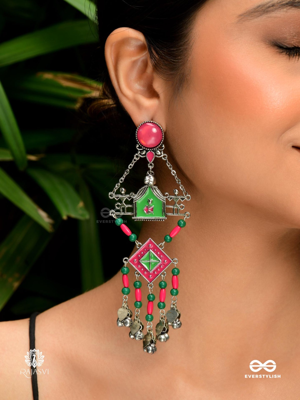 GULBAHAR- TRIBAL - INSPIRED OXIDISED EARRING