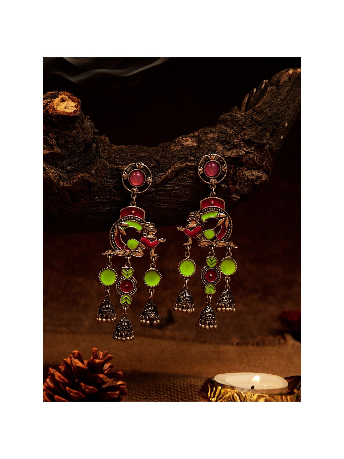 VIVA CHARM - VIBRANT DUAL-TONE ENAMEL EARRING