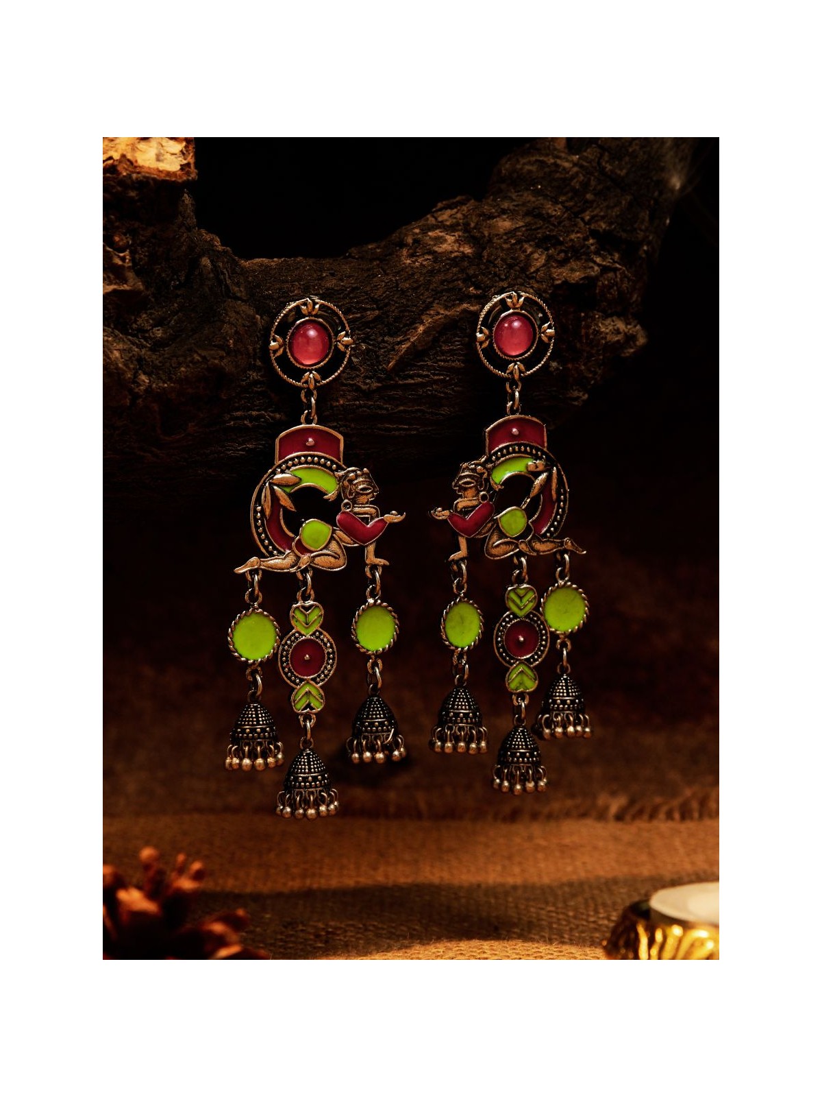VIVA CHARM - VIBRANT DUAL-TONE ENAMEL EARRING