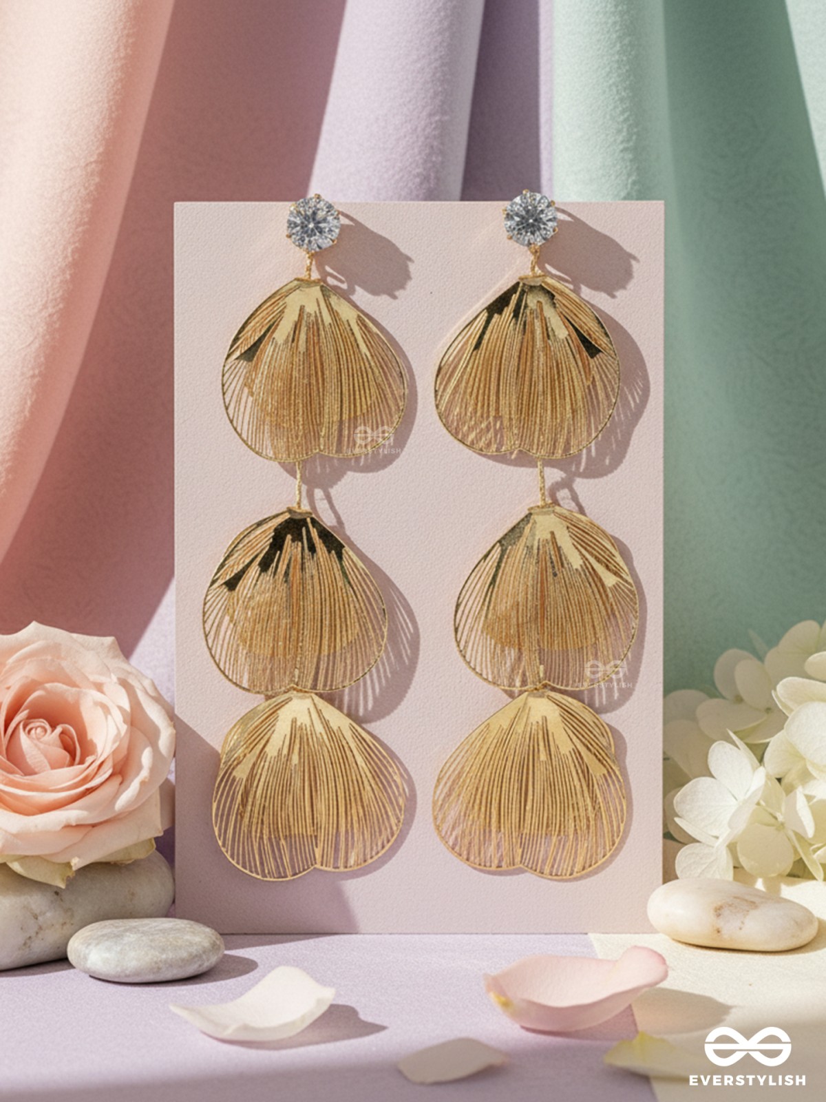 SHIMMER SHOWER – LUXE DROPLET EARRINGS IN GOLDEN TONES