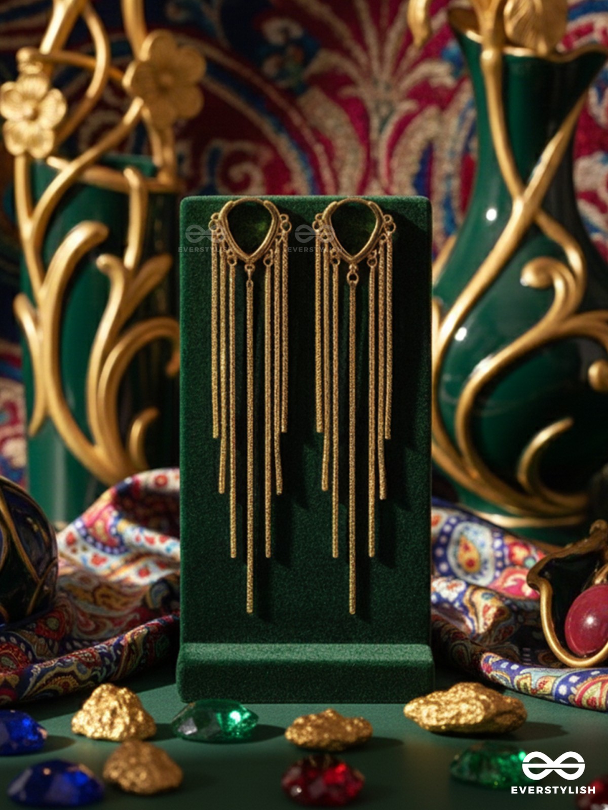 GOLD DRIZZLE – LONG FLOWY GOLD CHAIN EARRINGS