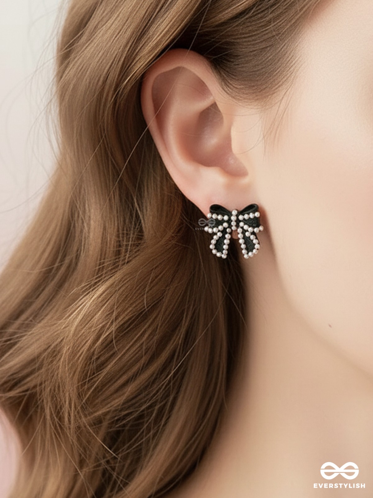 MIDNIGHT BOWLET – MINI BLACK BOW EARRINGS