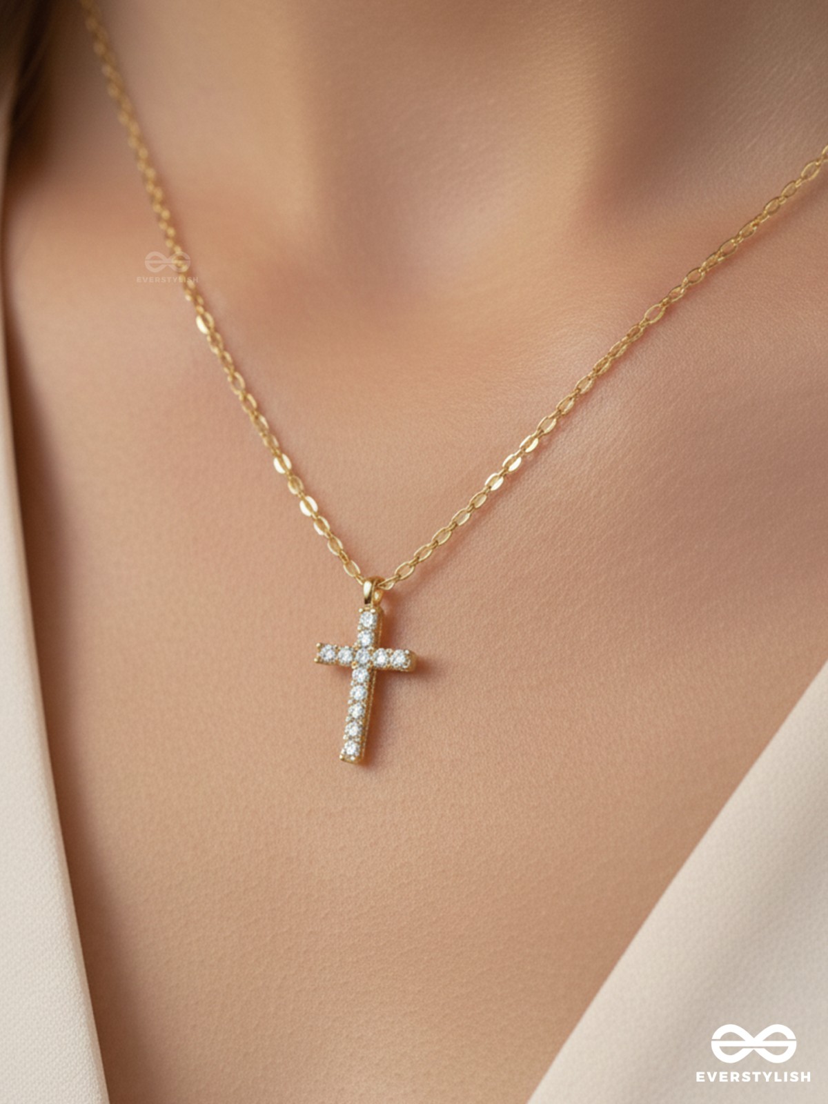 AXIS CROSS -MODERN CROSS PENDANT NECKLACE