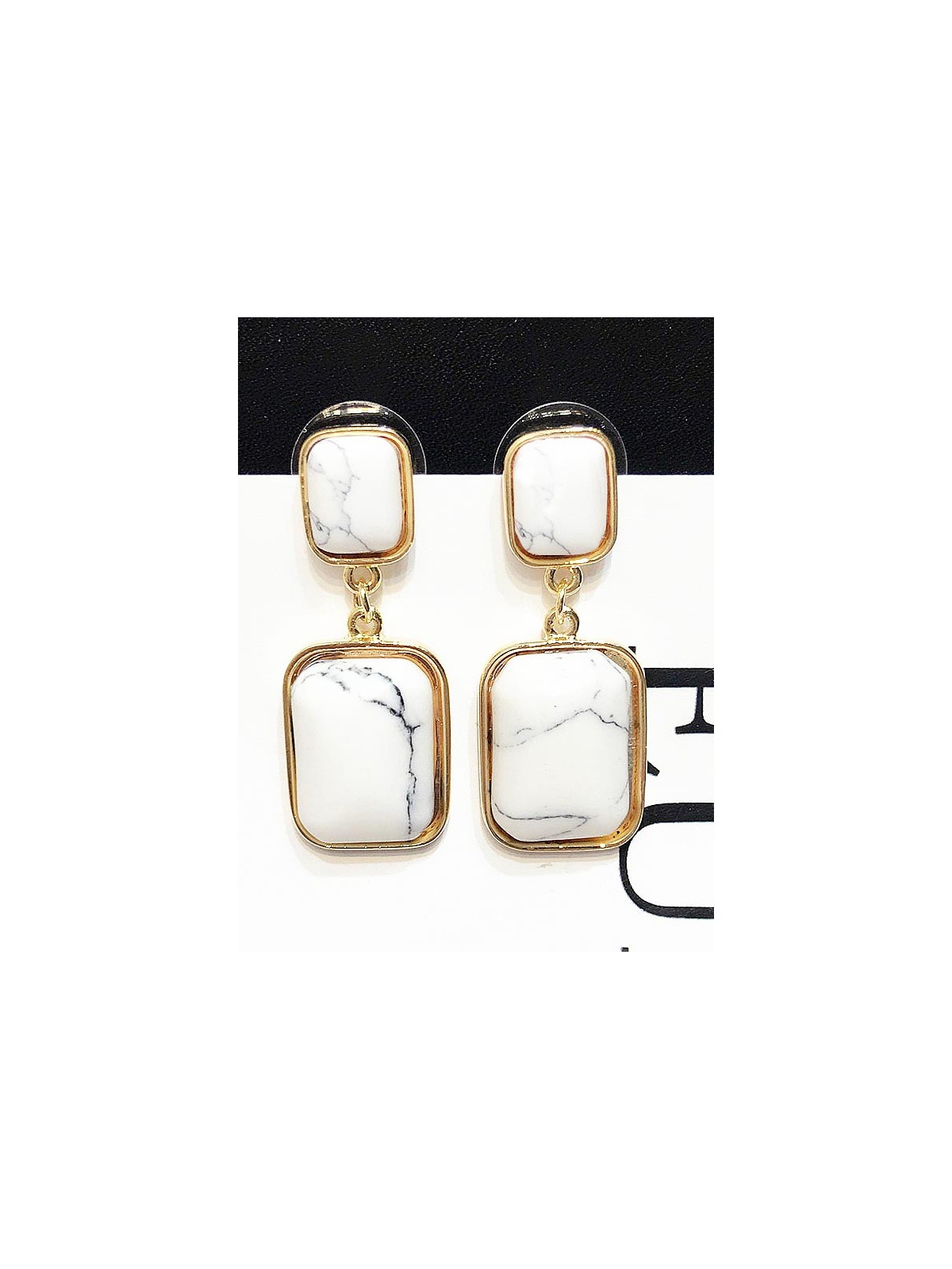 Golden Marvellous Marble Aliza Earrings