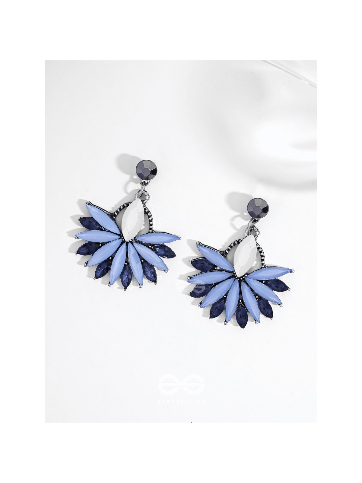 Flower Power Scintillating Blue Earrings