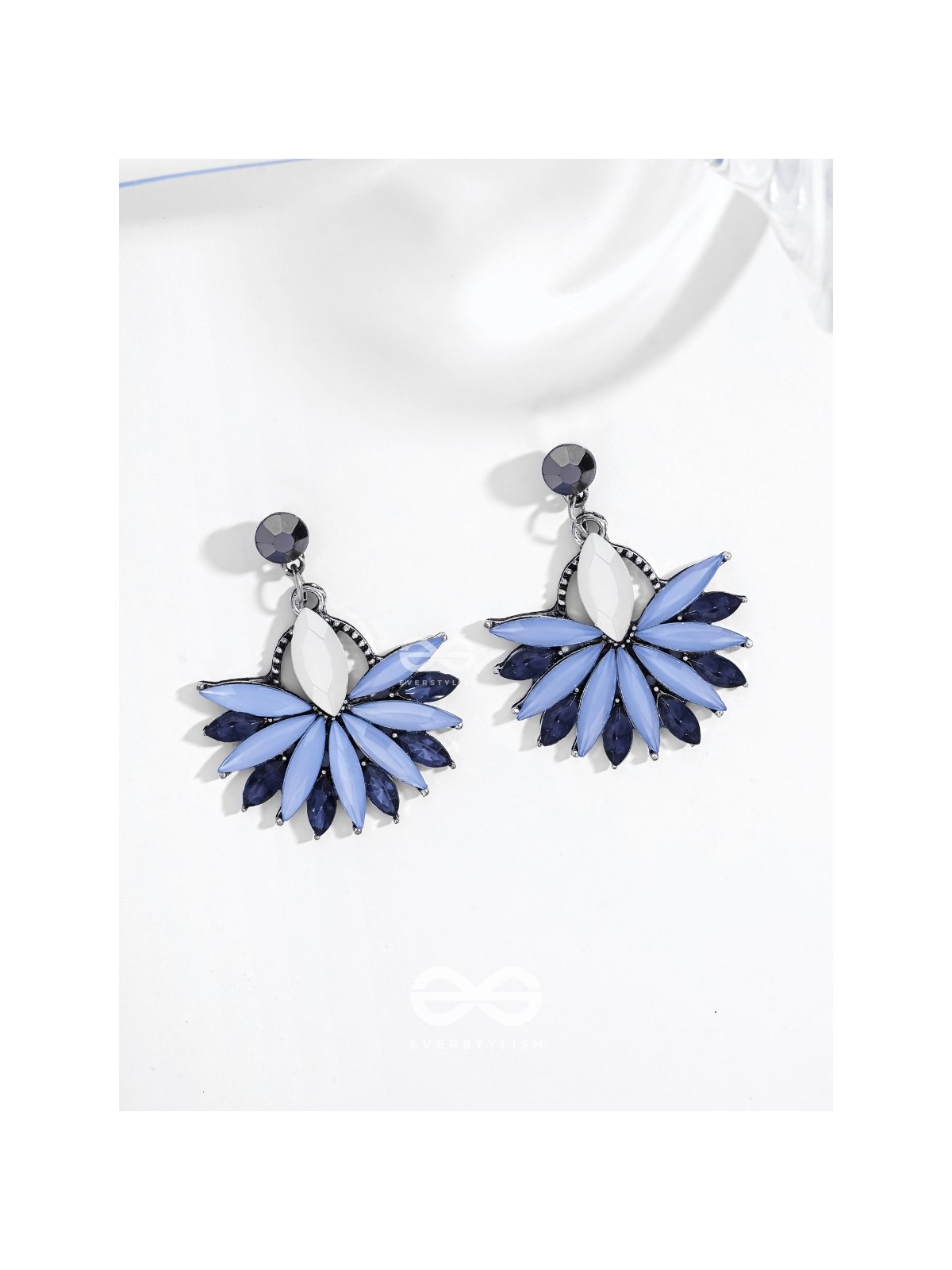 Flower Power Scintillating Blue Earrings