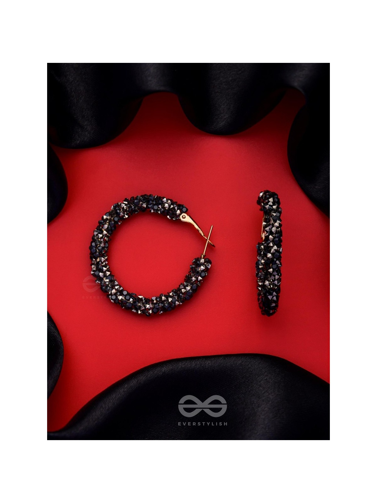 THE PARTY POPPERS ILLUMINATING STATEMENT HOOPS - Black