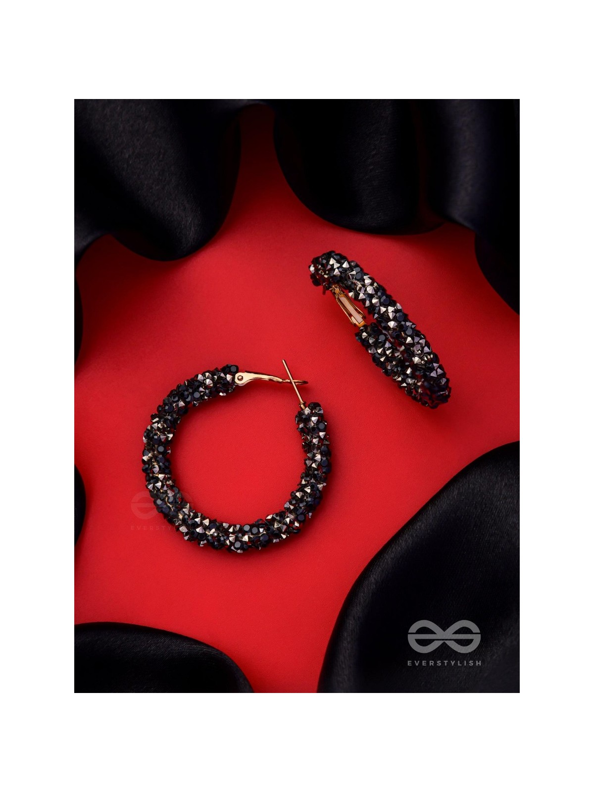 THE PARTY POPPERS ILLUMINATING STATEMENT HOOPS - Black