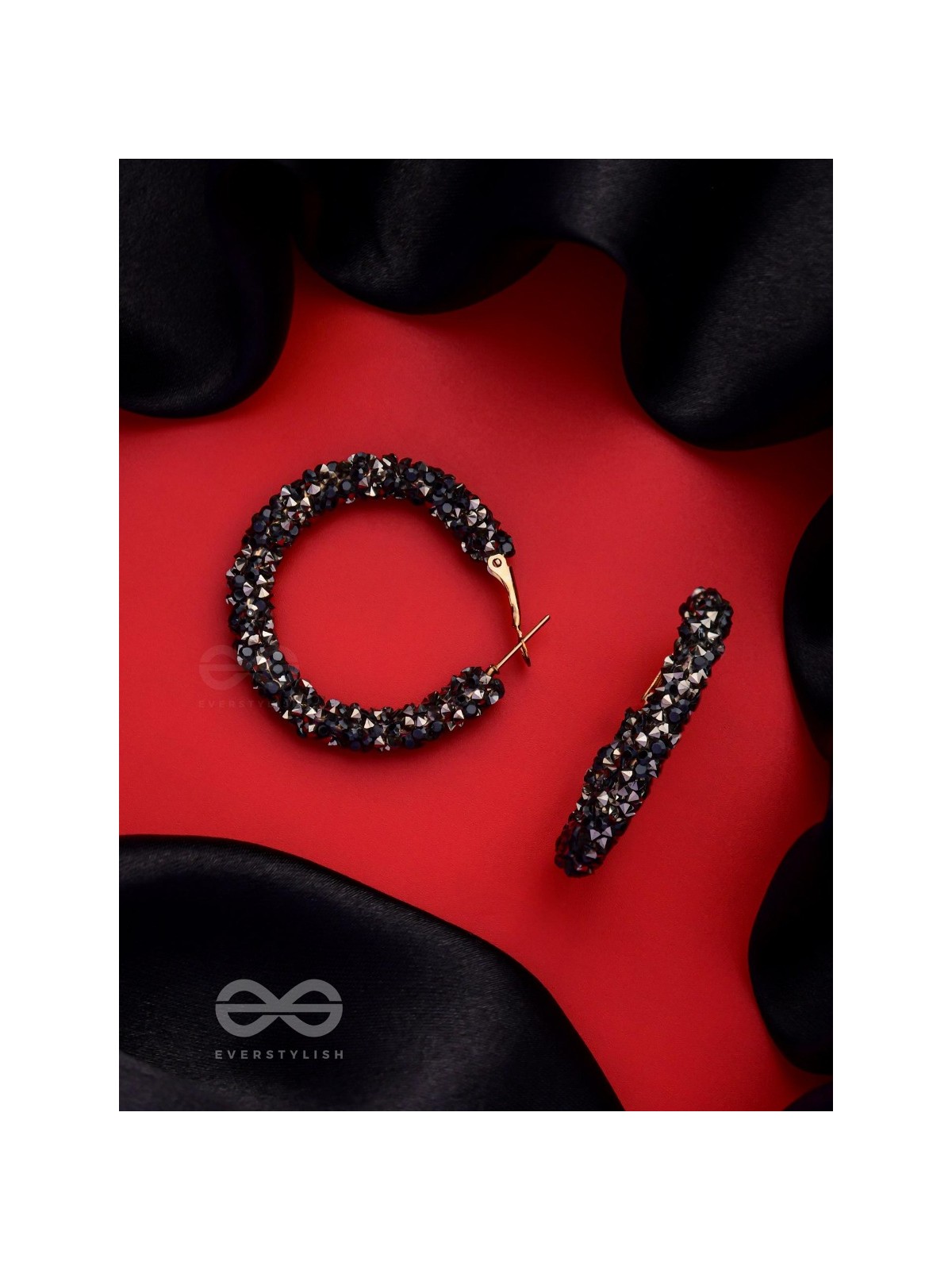 THE PARTY POPPERS ILLUMINATING STATEMENT HOOPS - Black