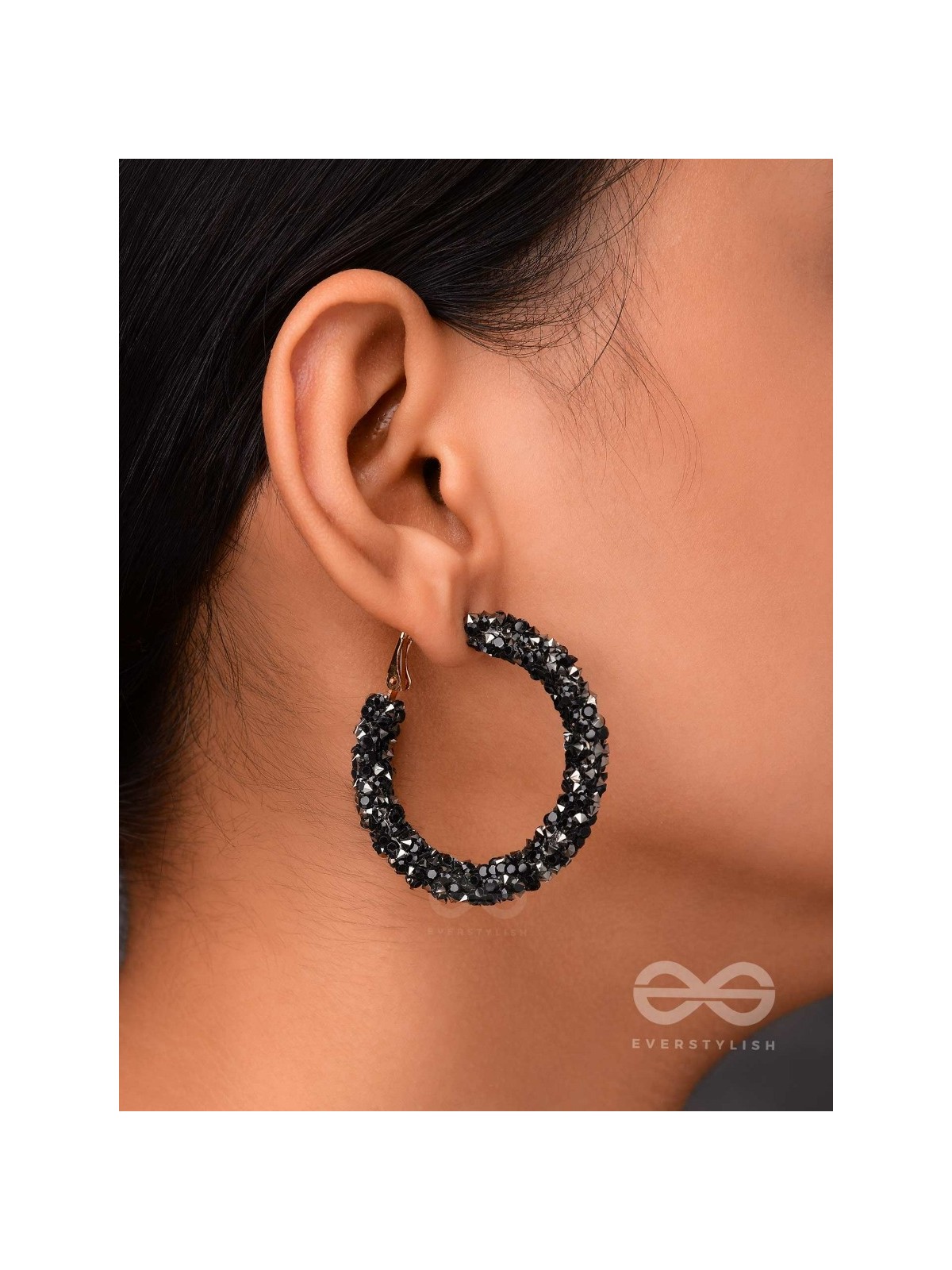 THE PARTY POPPERS ILLUMINATING STATEMENT HOOPS - Black