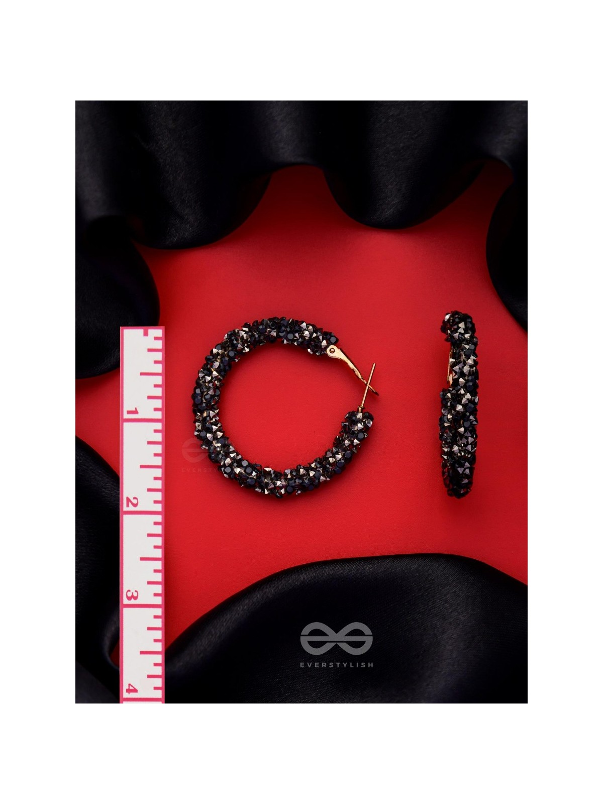 THE PARTY POPPERS ILLUMINATING STATEMENT HOOPS - Black