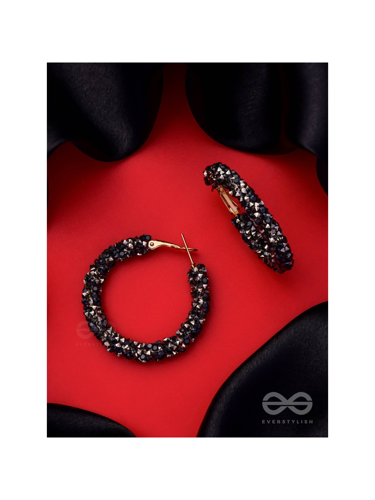 THE PARTY POPPERS ILLUMINATING STATEMENT HOOPS - Black