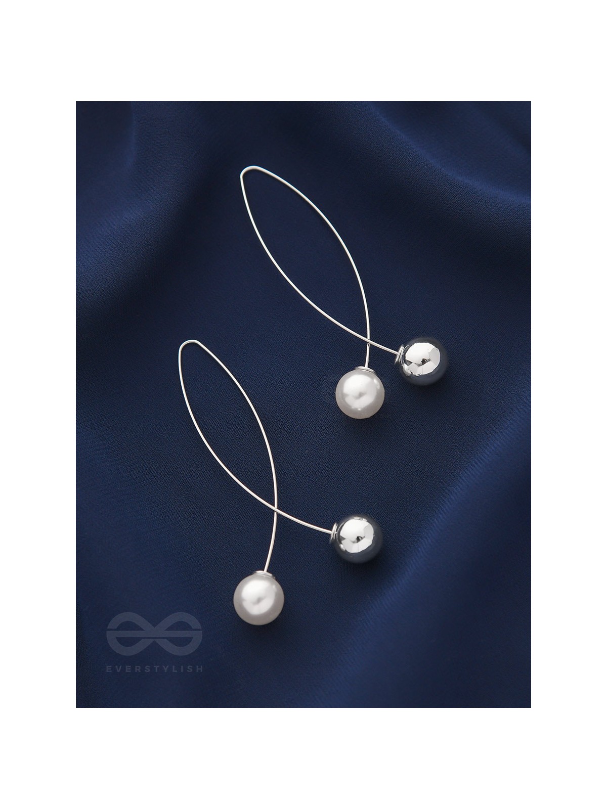 Elegant Fish Pearl Metal Dangler Earrings