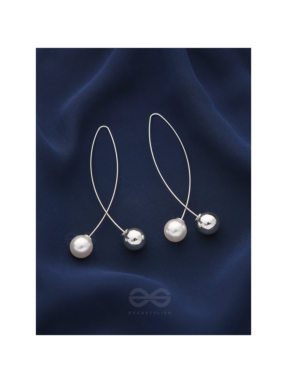 Elegant Fish Pearl Metal Dangler Earrings