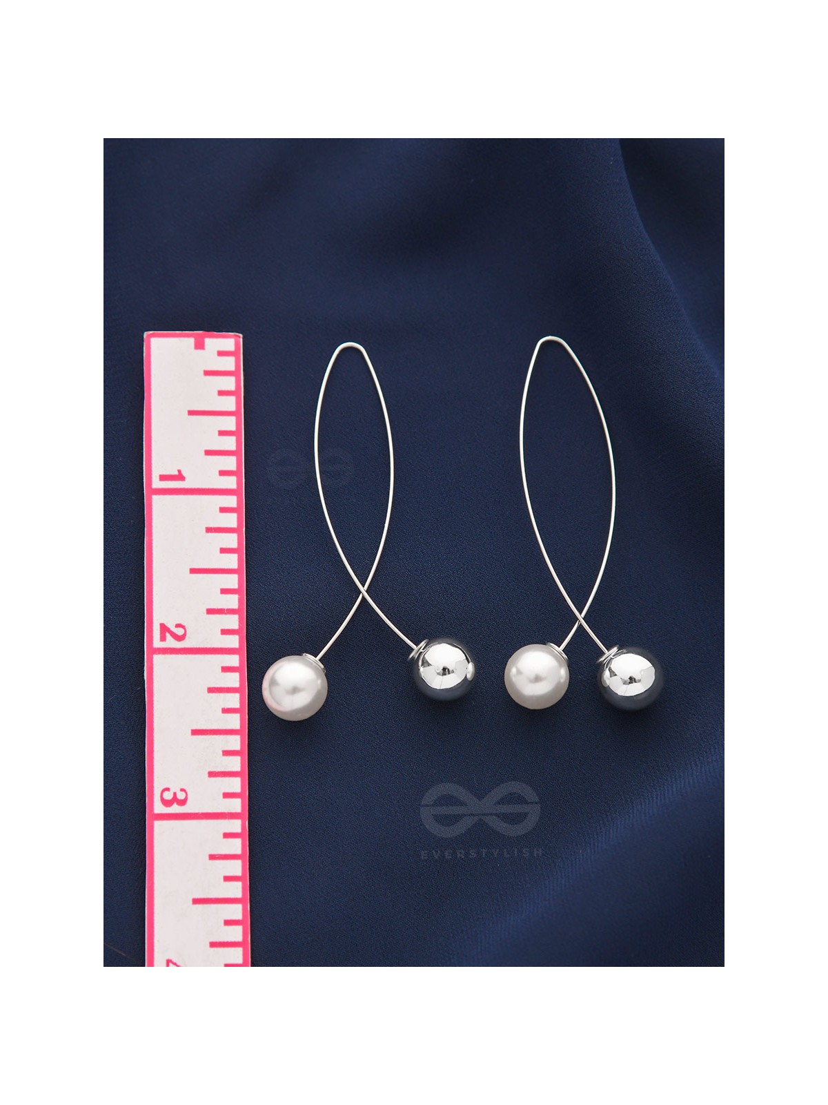 Elegant Fish Pearl Metal Dangler Earrings
