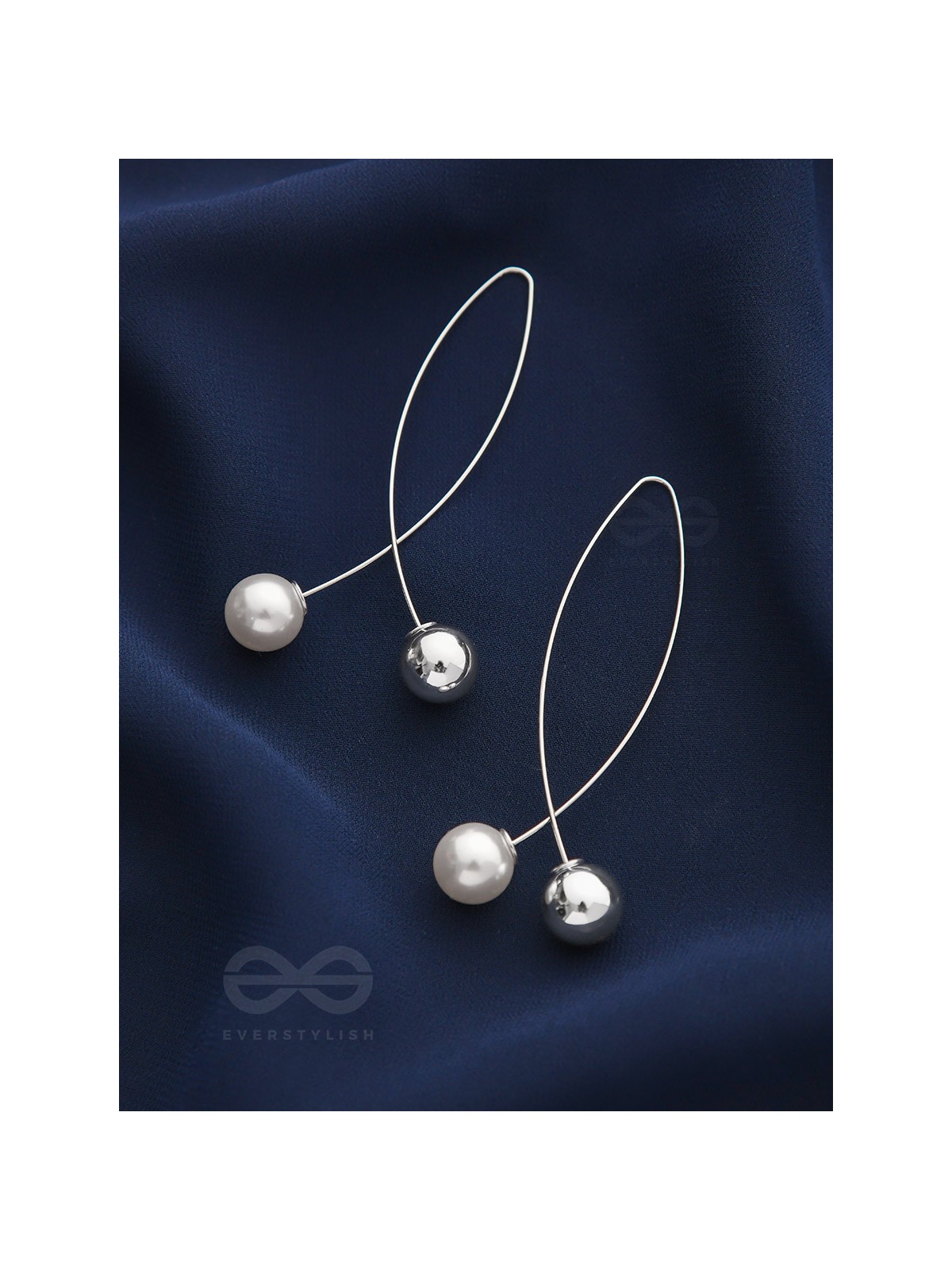 Elegant Fish Pearl Metal Dangler Earrings