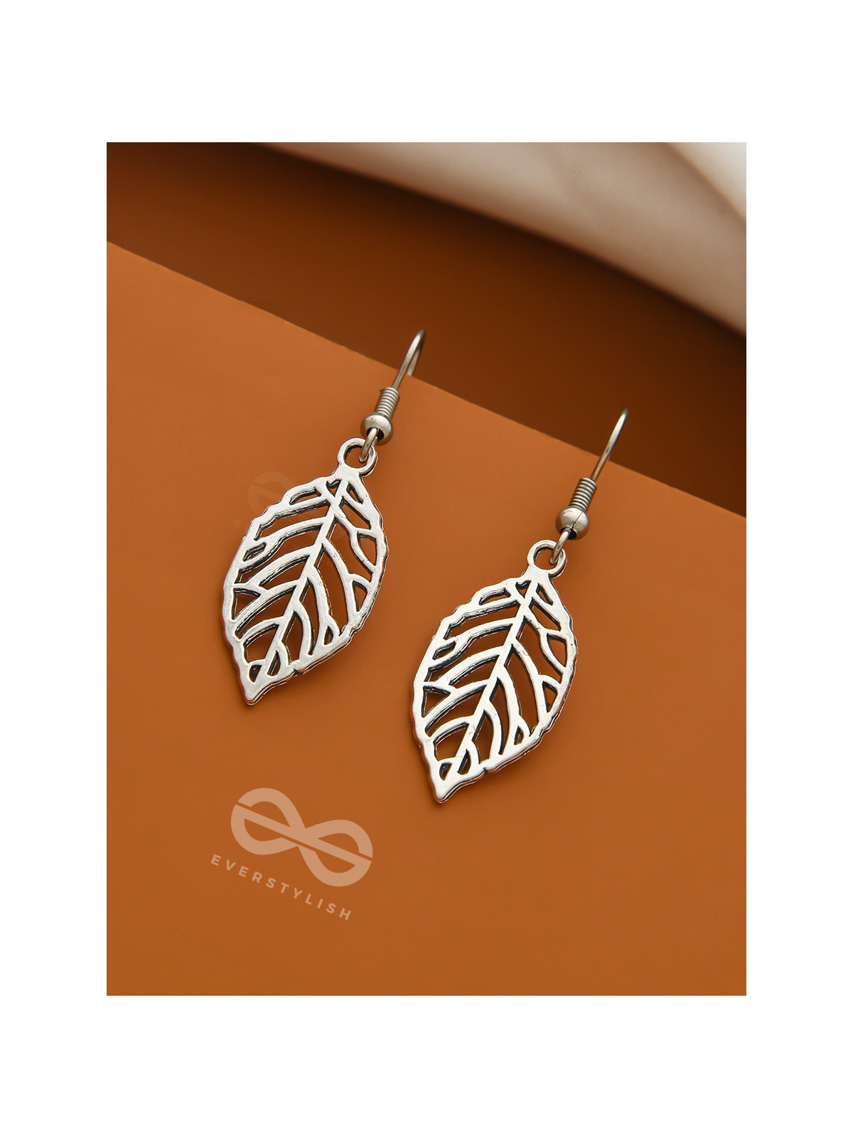 The wonderful wish list cut out leaf earrings- Silver