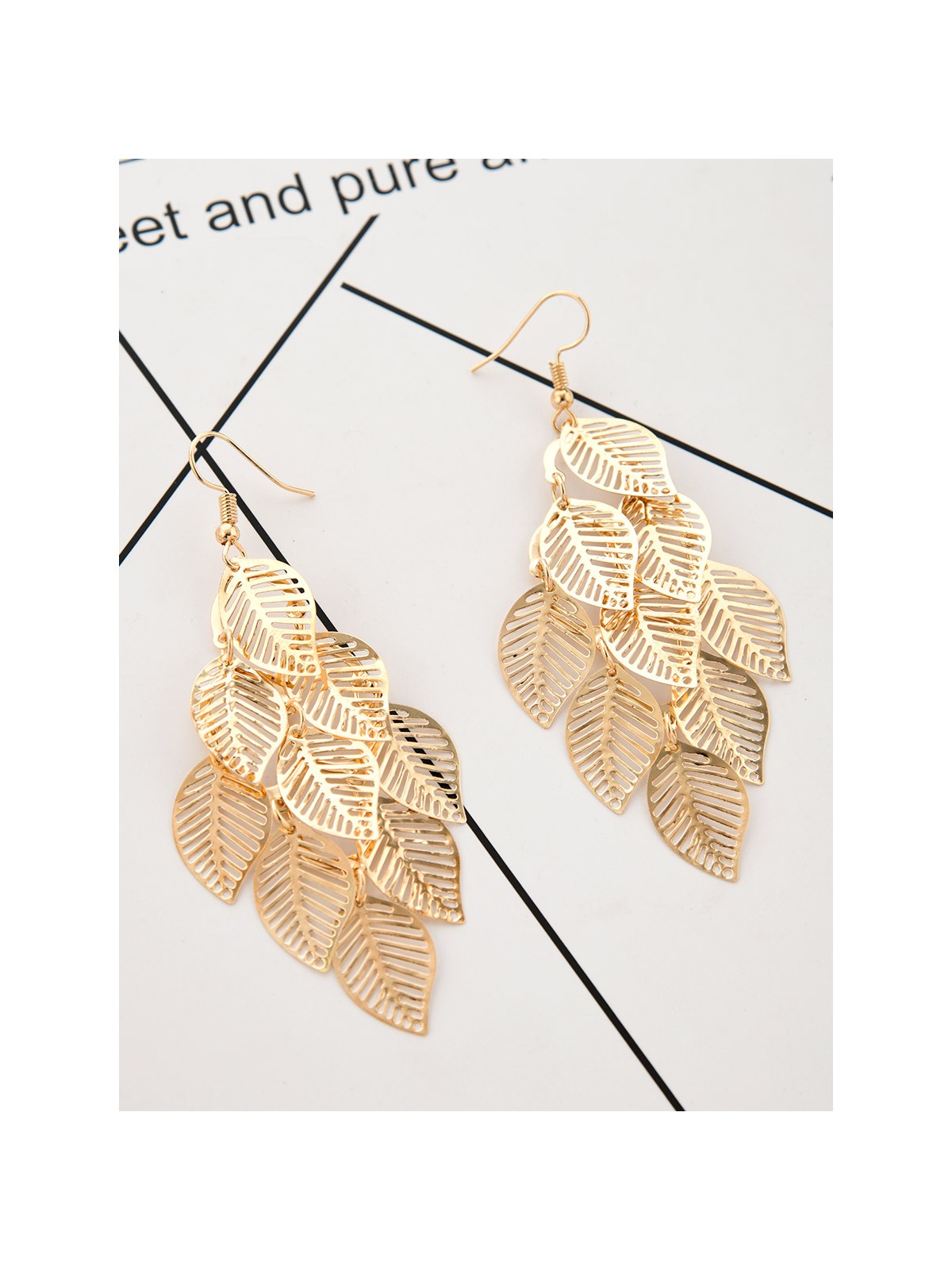 The Leafy Mirage - Golden Metallic Earrings