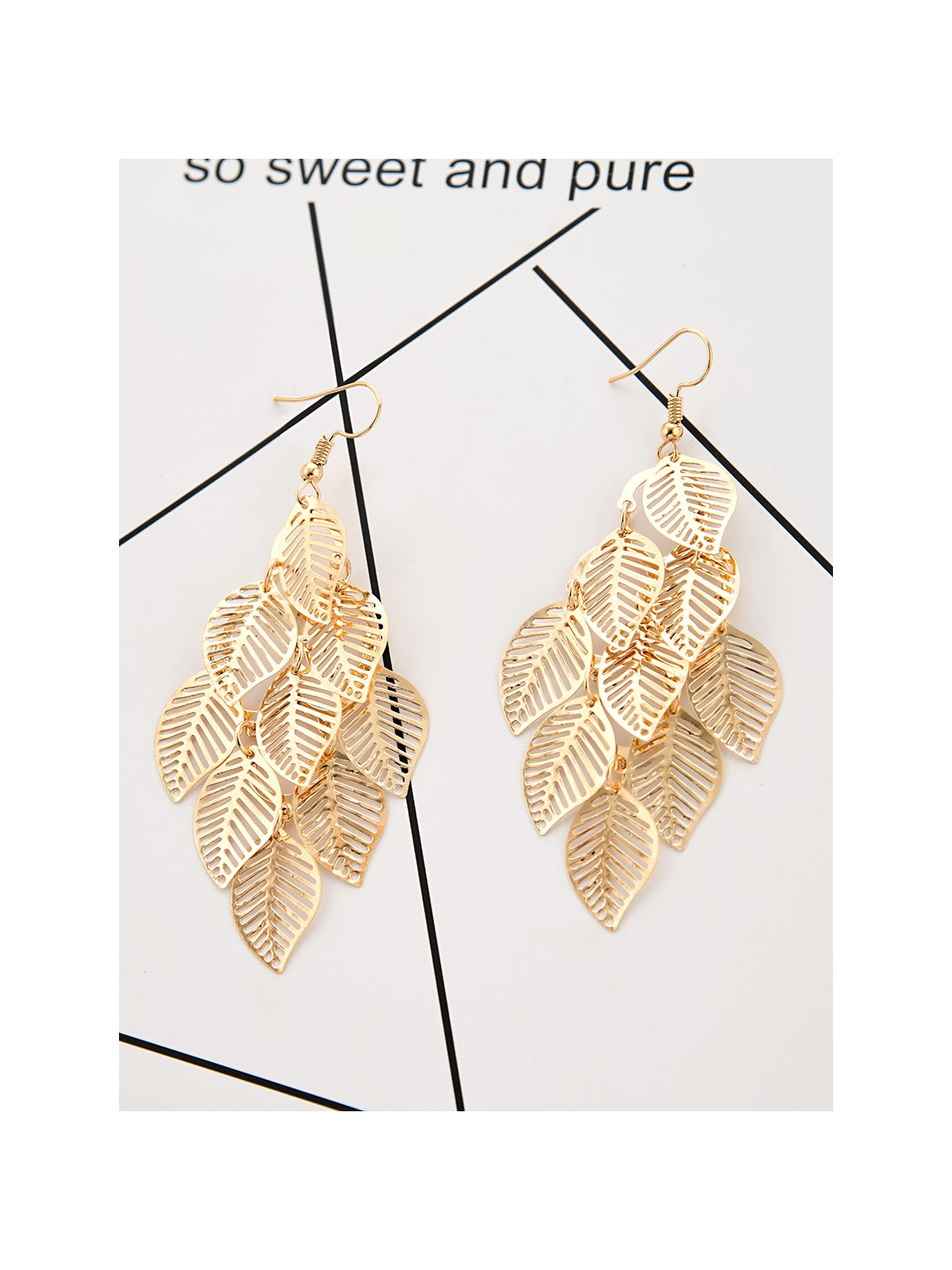 The Leafy Mirage - Golden Metallic Earrings