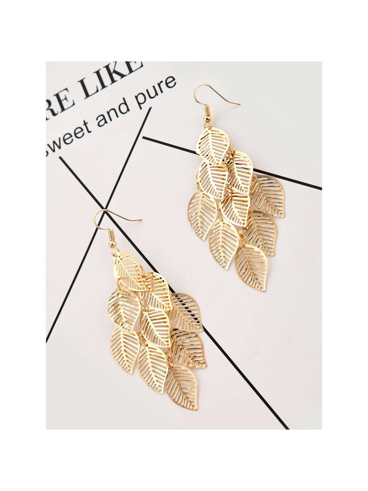 The Leafy Mirage - Golden Metallic Earrings