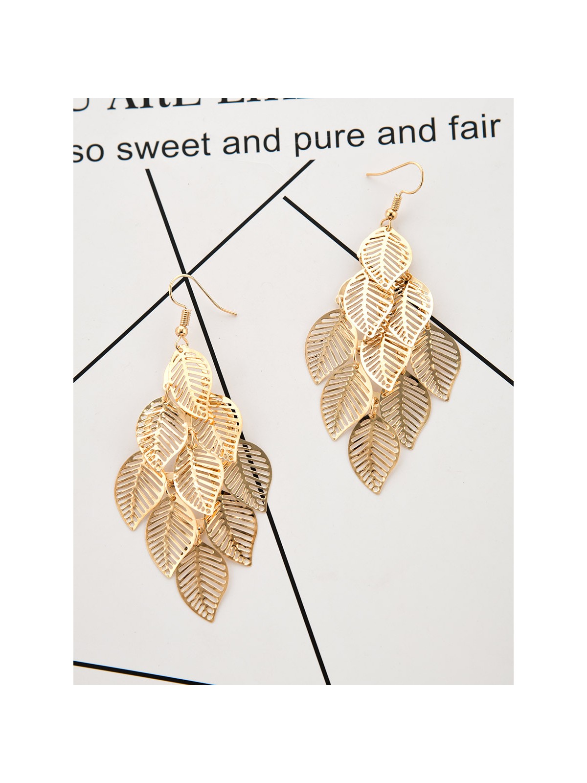 The Leafy Mirage - Golden Metallic Earrings