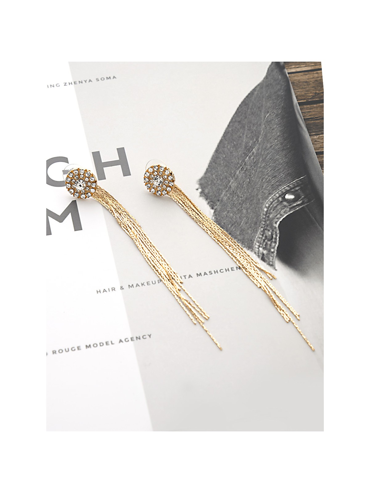 The Charm of a Perfectionist Stone studded danglers- Golden