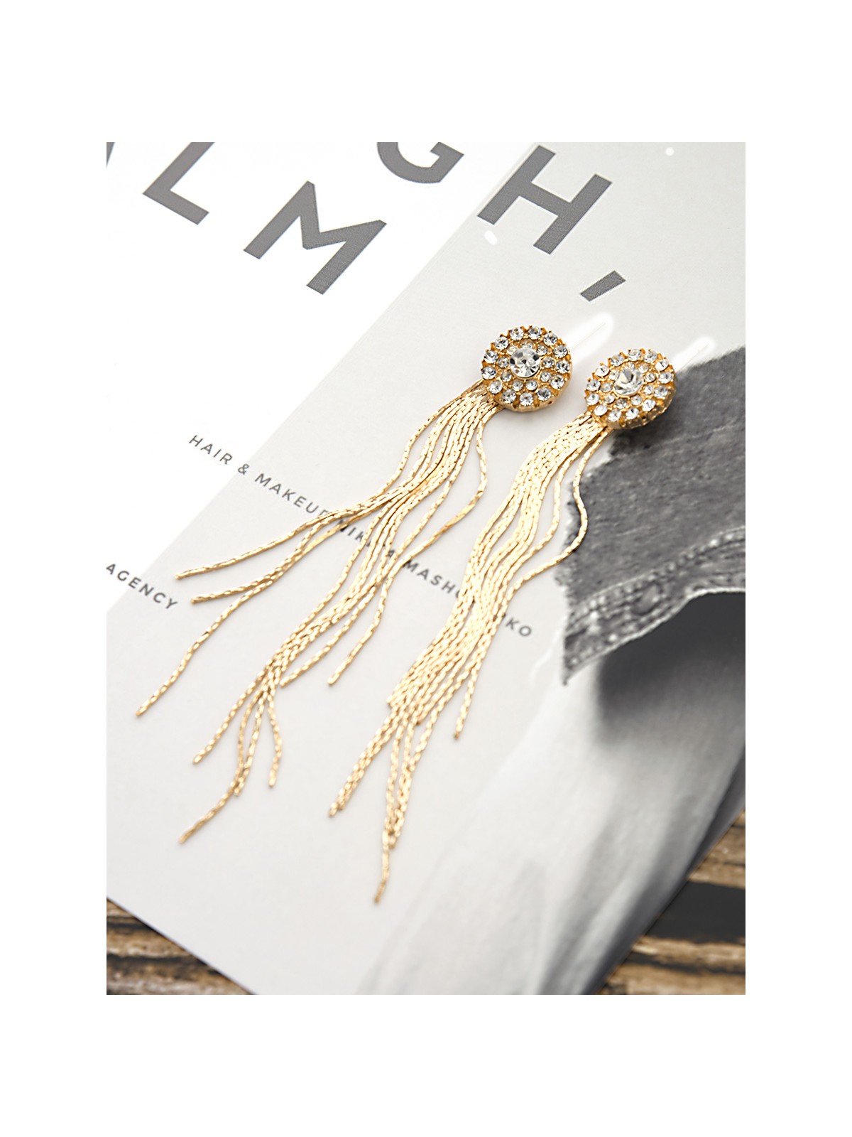 The Charm of a Perfectionist Stone studded danglers- Golden