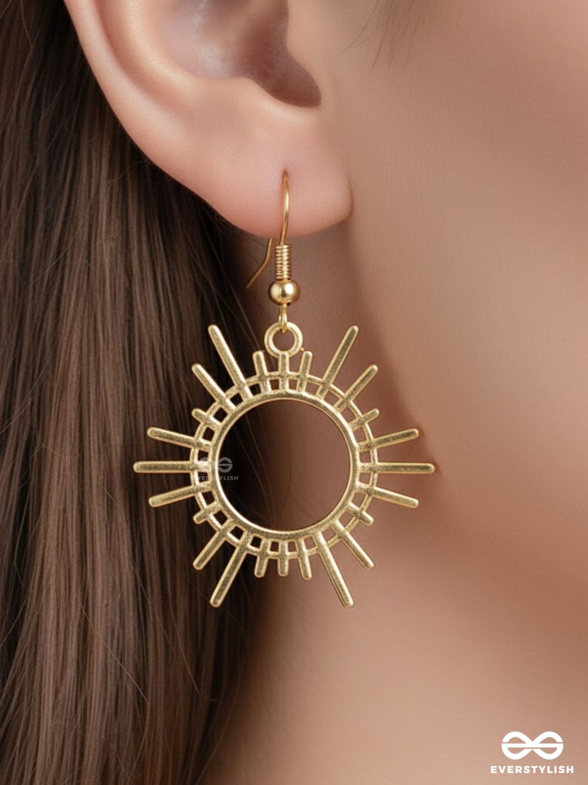 The Cute Little Sun - Golden Elegant Earrings