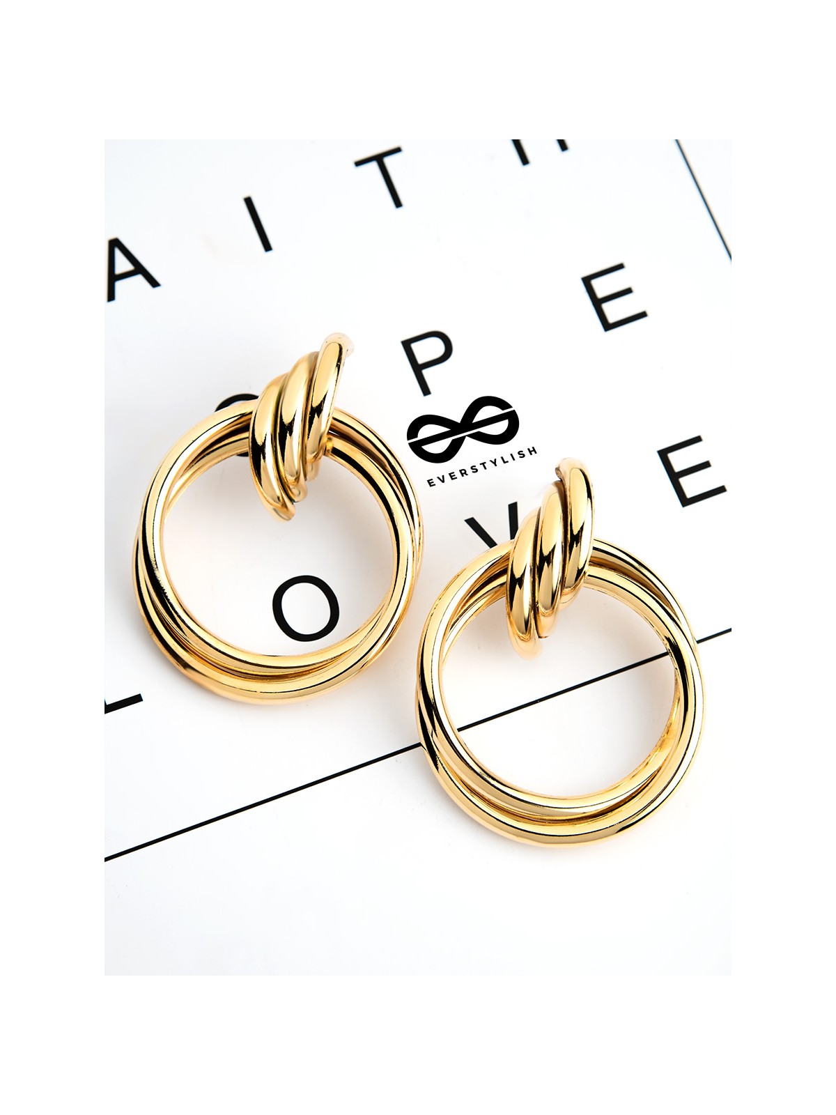 The Glamorous Intertwined Studs - Elegant Golden Stud Earrings