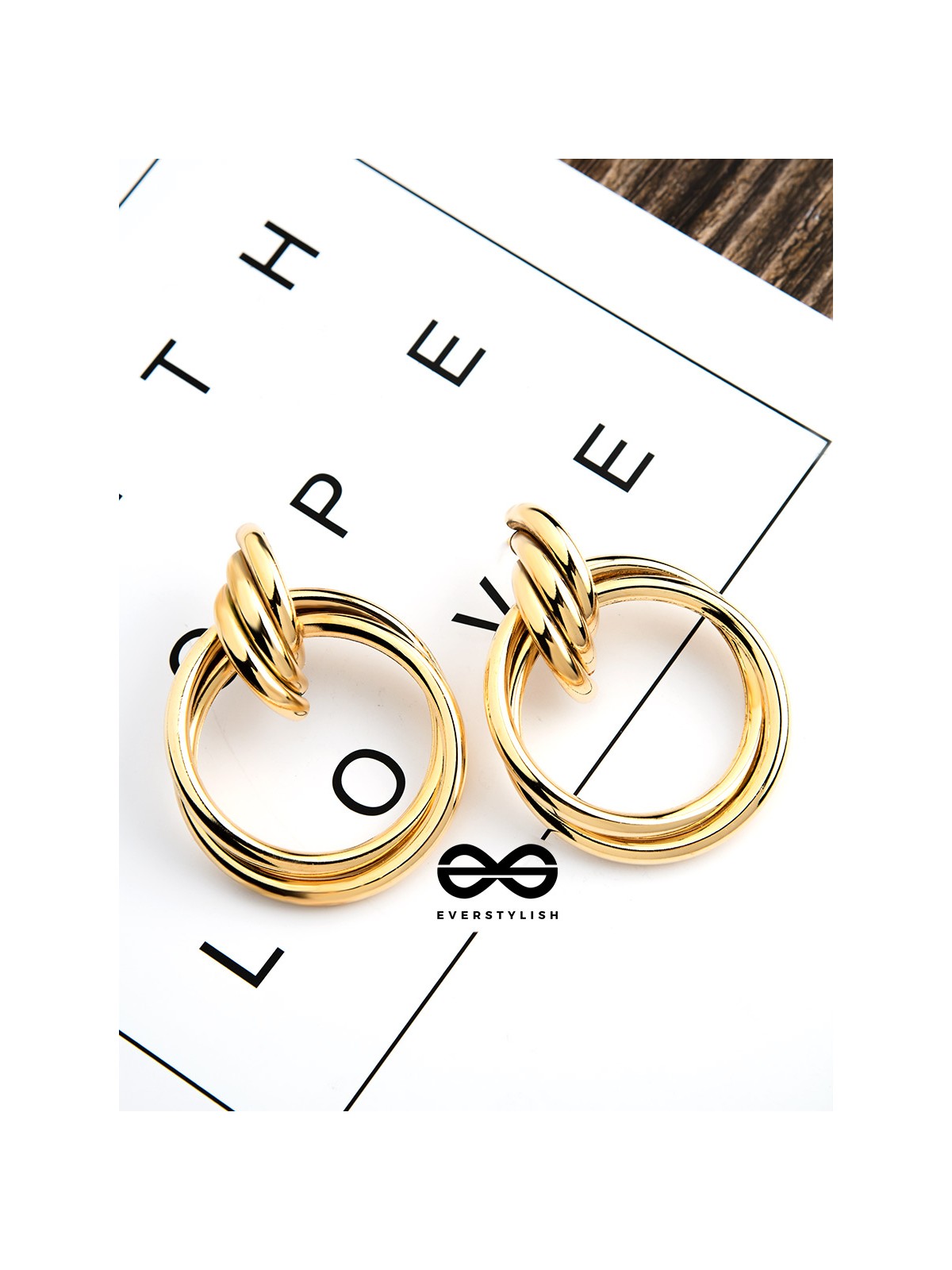 The Glamorous Intertwined Studs - Elegant Golden Stud Earrings