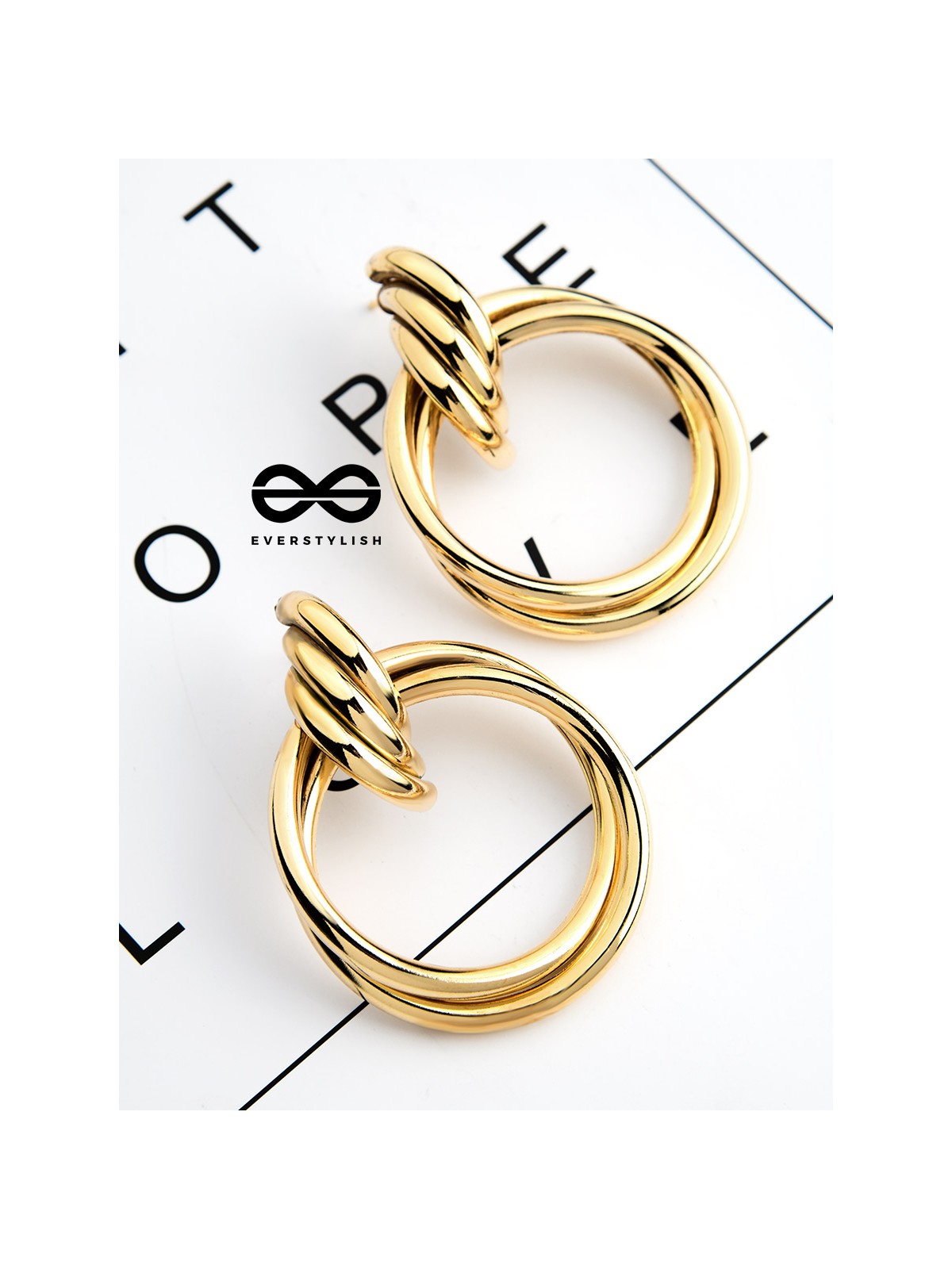 The Glamorous Intertwined Studs - Elegant Golden Stud Earrings