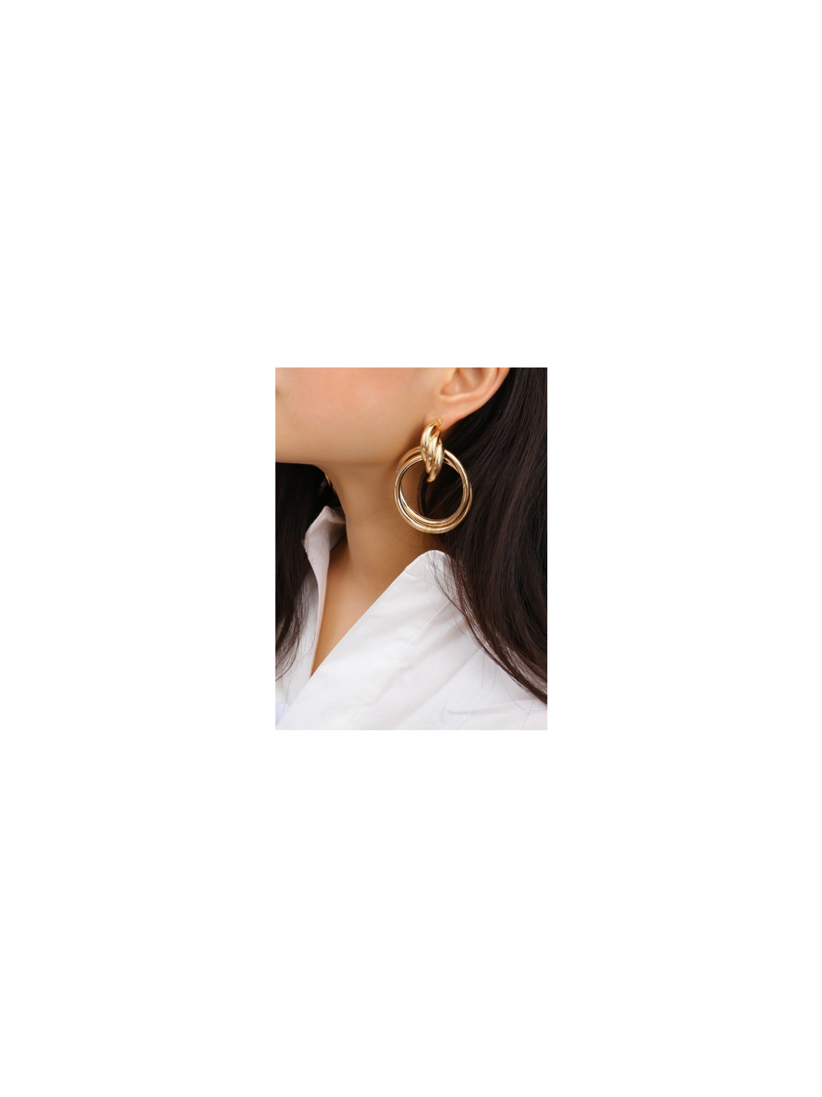 The Glamorous Intertwined Studs - Elegant Golden Stud Earrings