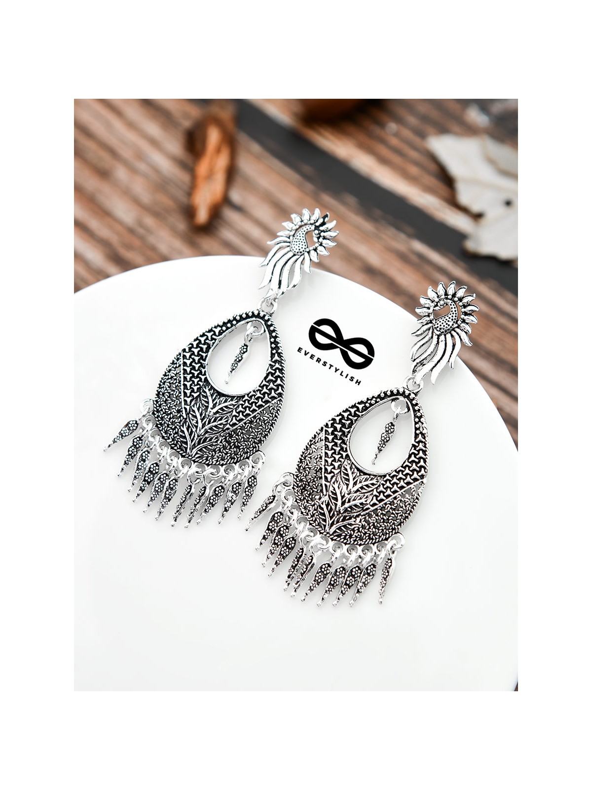 The Intricate Artwork Danglers - The Oxidised Boho Collection