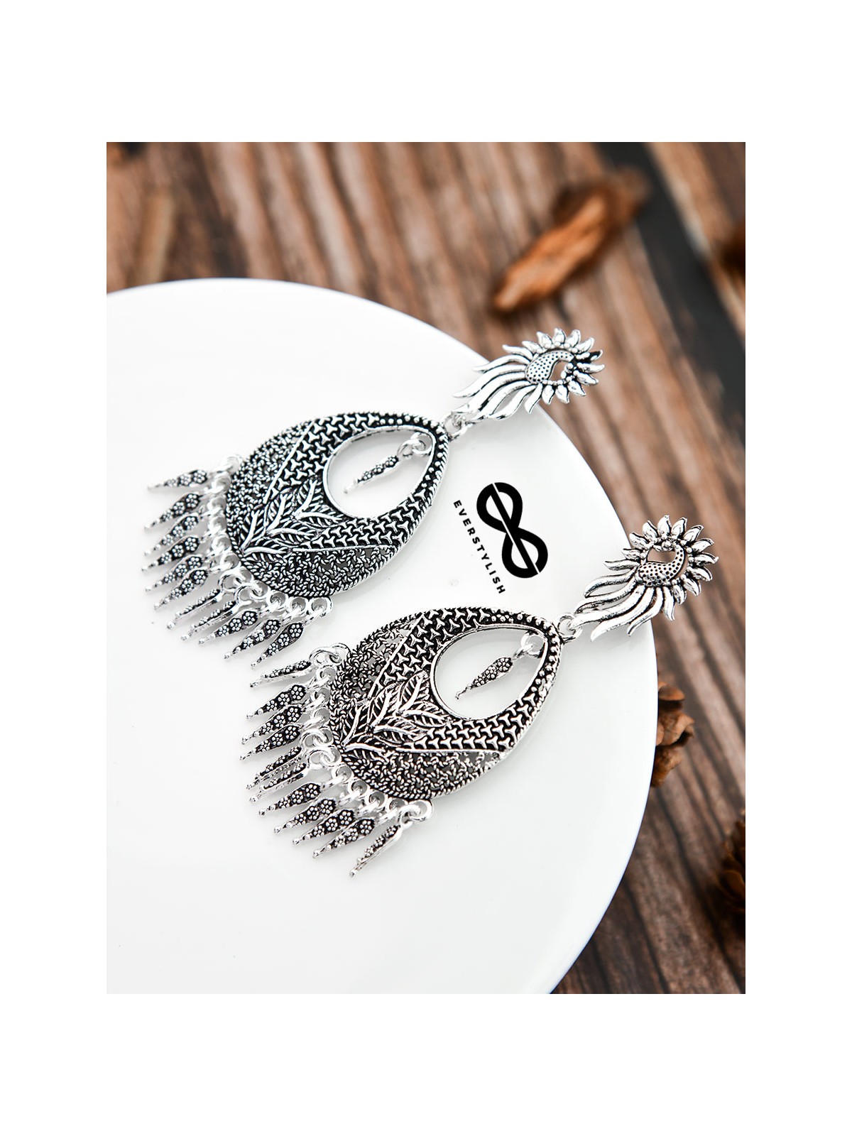 The Intricate Artwork Danglers - The Oxidised Boho Collection
