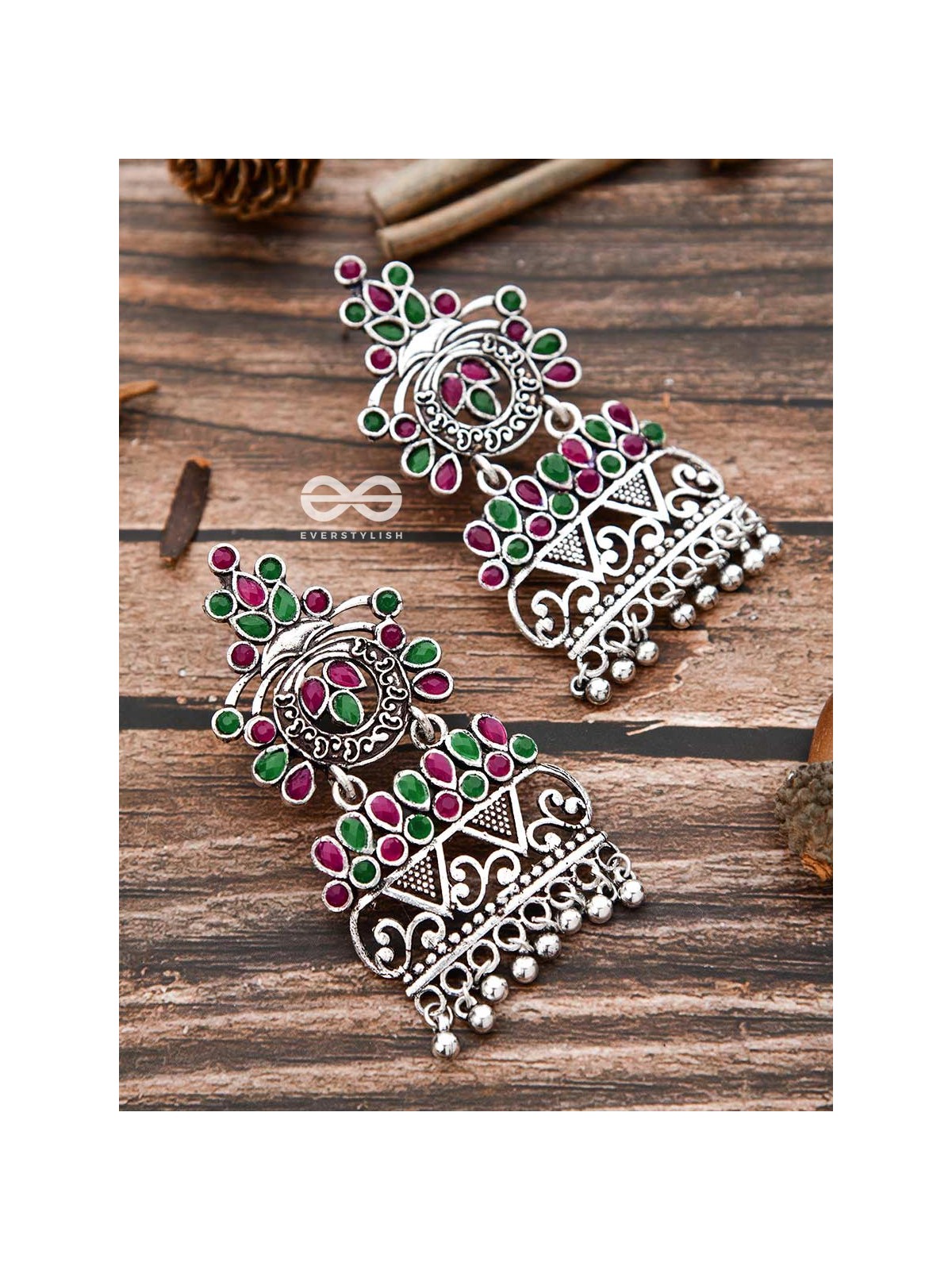 A Royal Delight - Ruby-Emerald Multicolour - The Embellished Oxidised Collection