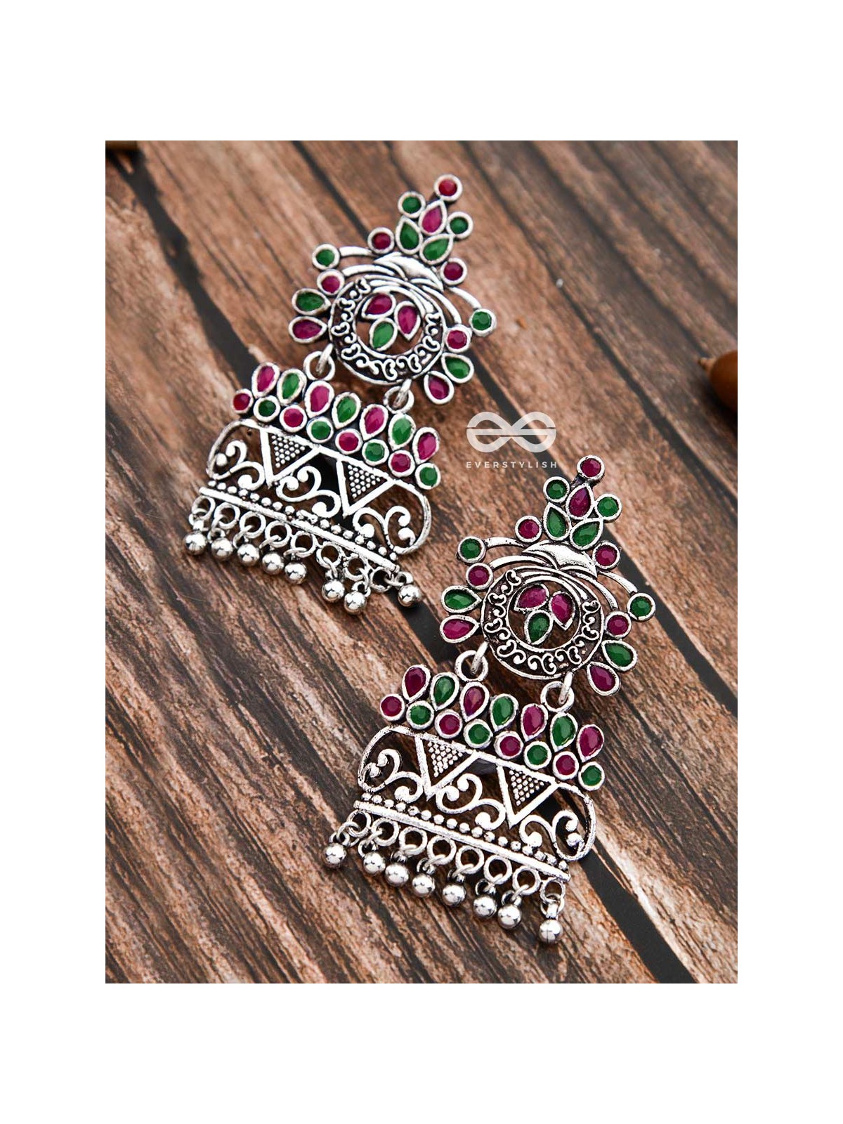 A Royal Delight - Ruby-Emerald Multicolour - The Embellished Oxidised Collection