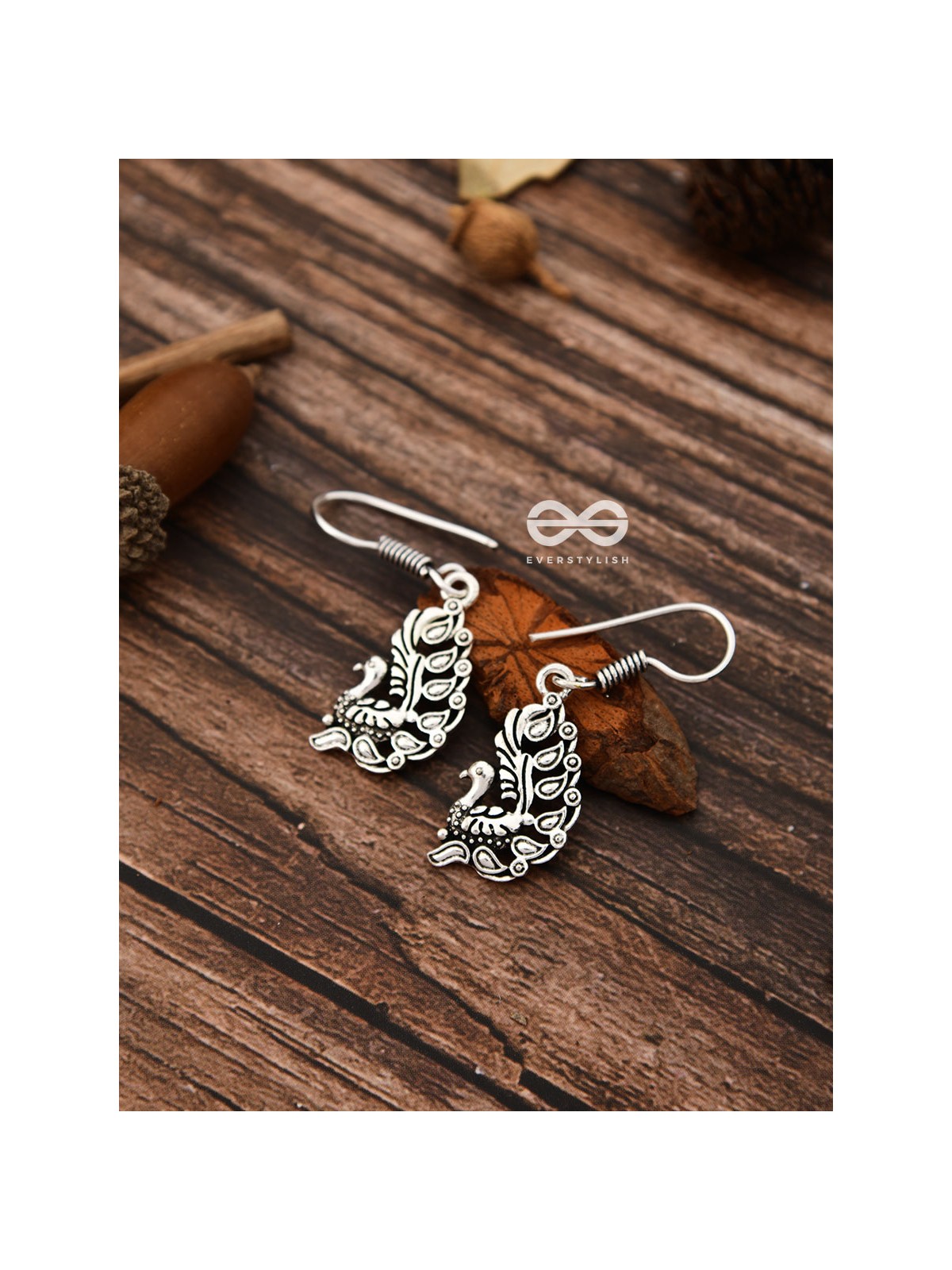 The Cute Little Peacock Hooks - Tiny Trinket Earrings