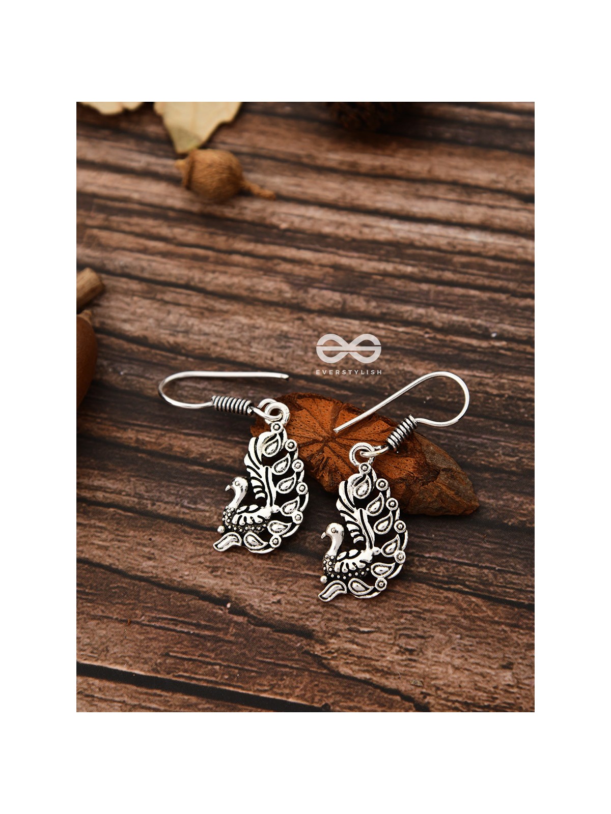 The Cute Little Peacock Hooks - Tiny Trinket Earrings