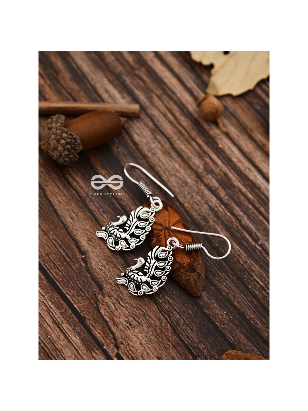 The Cute Little Peacock Hooks - Tiny Trinket Earrings