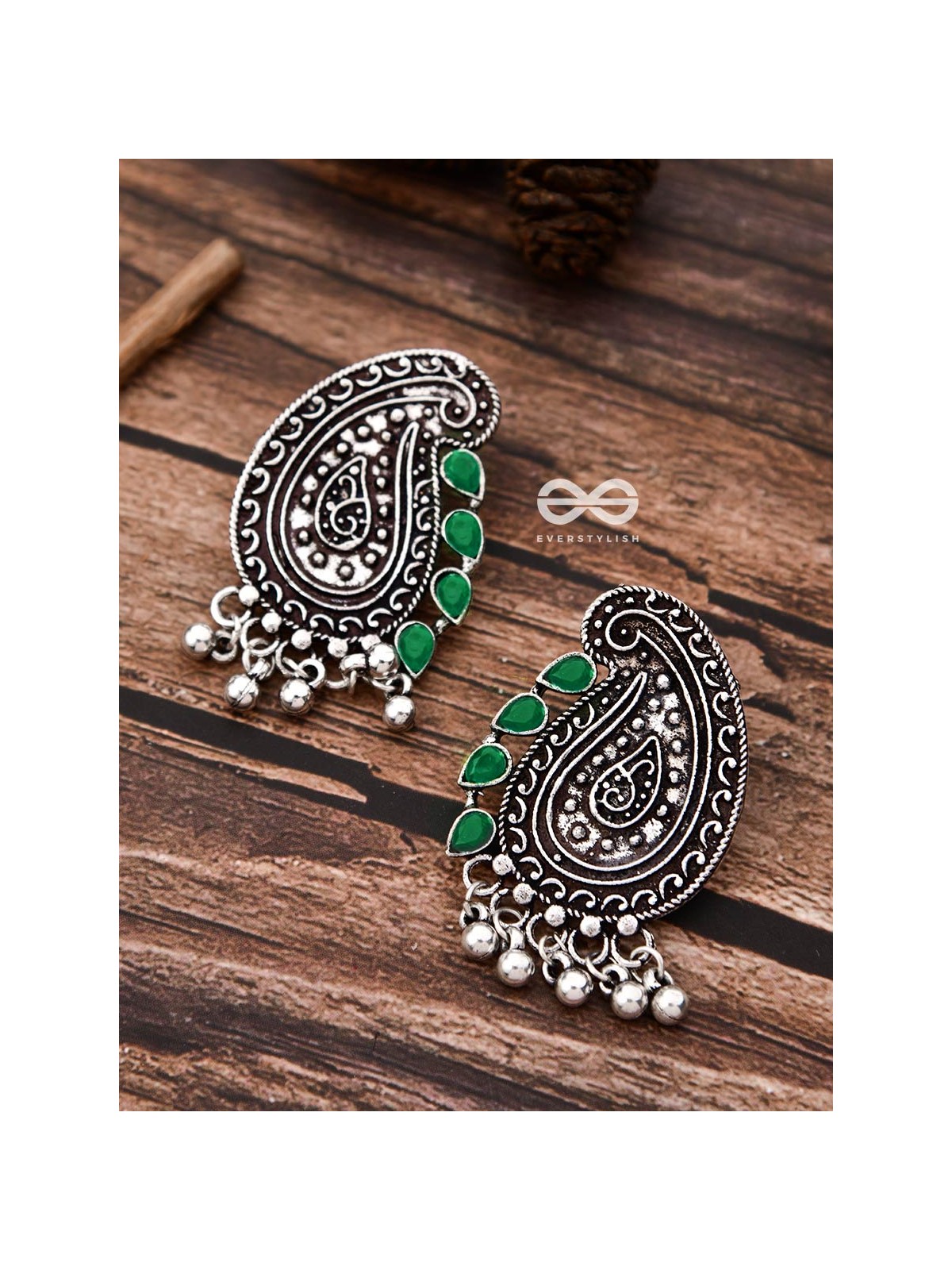 The Vintage Motifs - Emerald Green - The Embellished Oxidised Collection