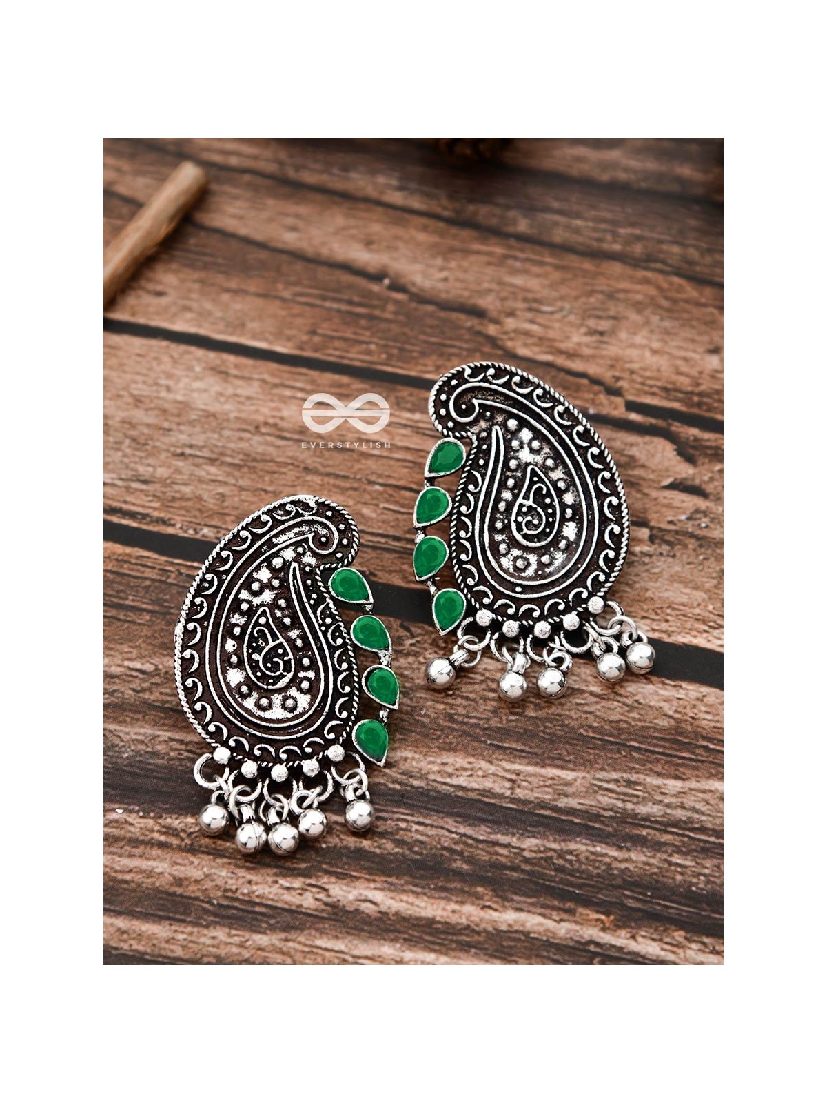 The Vintage Motifs - Emerald Green - The Embellished Oxidised Collection