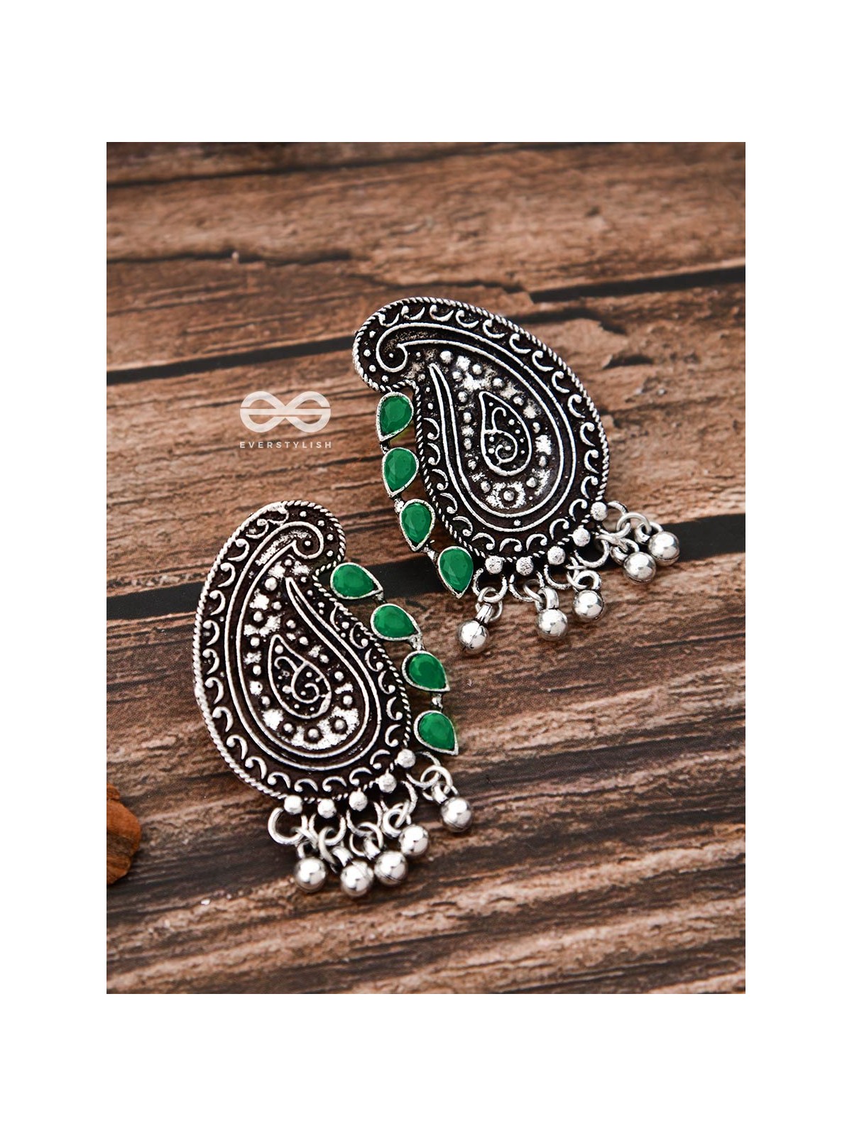 The Vintage Motifs - Emerald Green - The Embellished Oxidised Collection