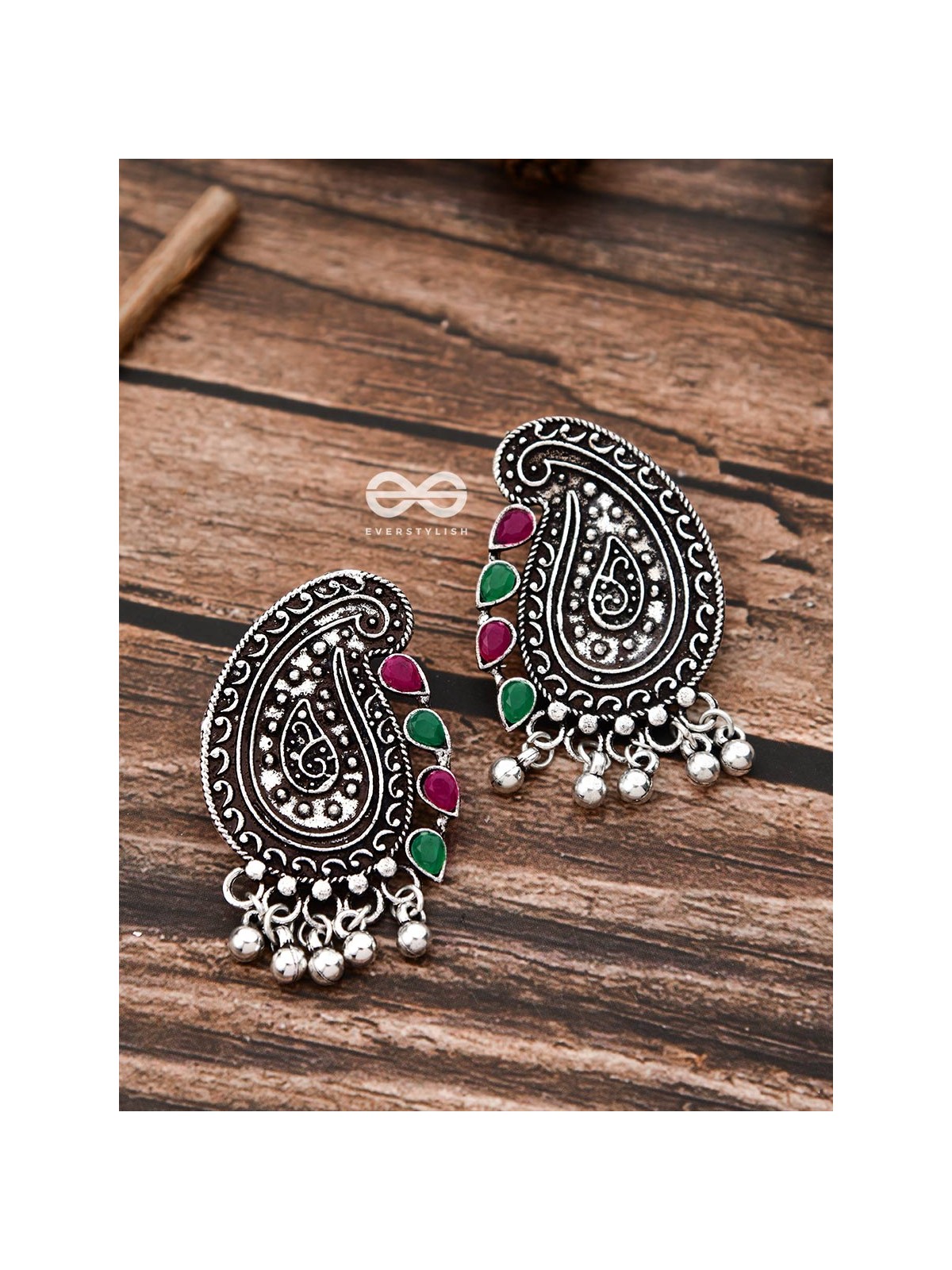 The Vintage Motifs - Ruby Emerald - The Embellished Oxidised Collection